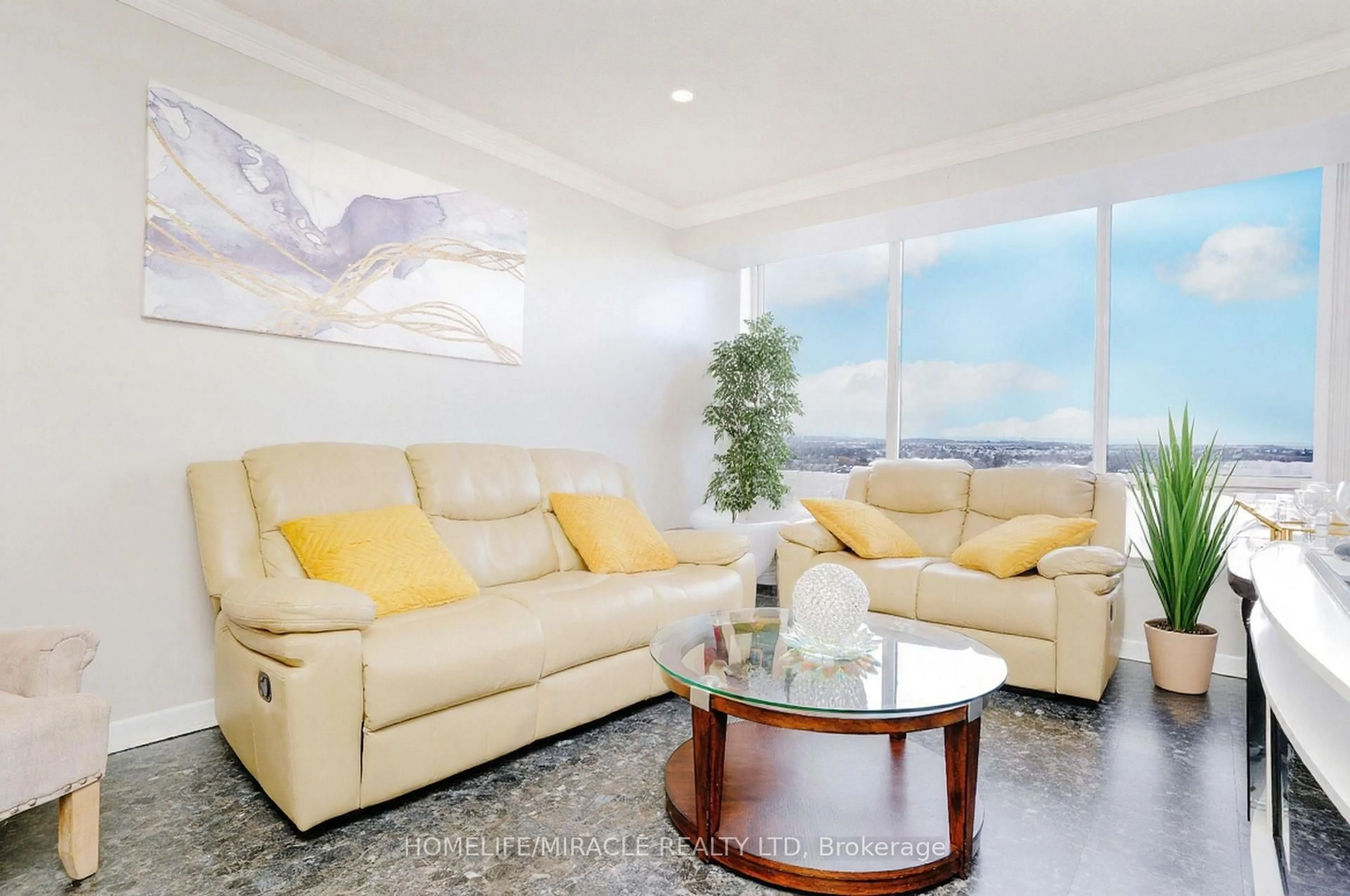 Living room with furniture, unknown for 26 Hanover Rd #1705, Brampton Ontario L6S 4T2