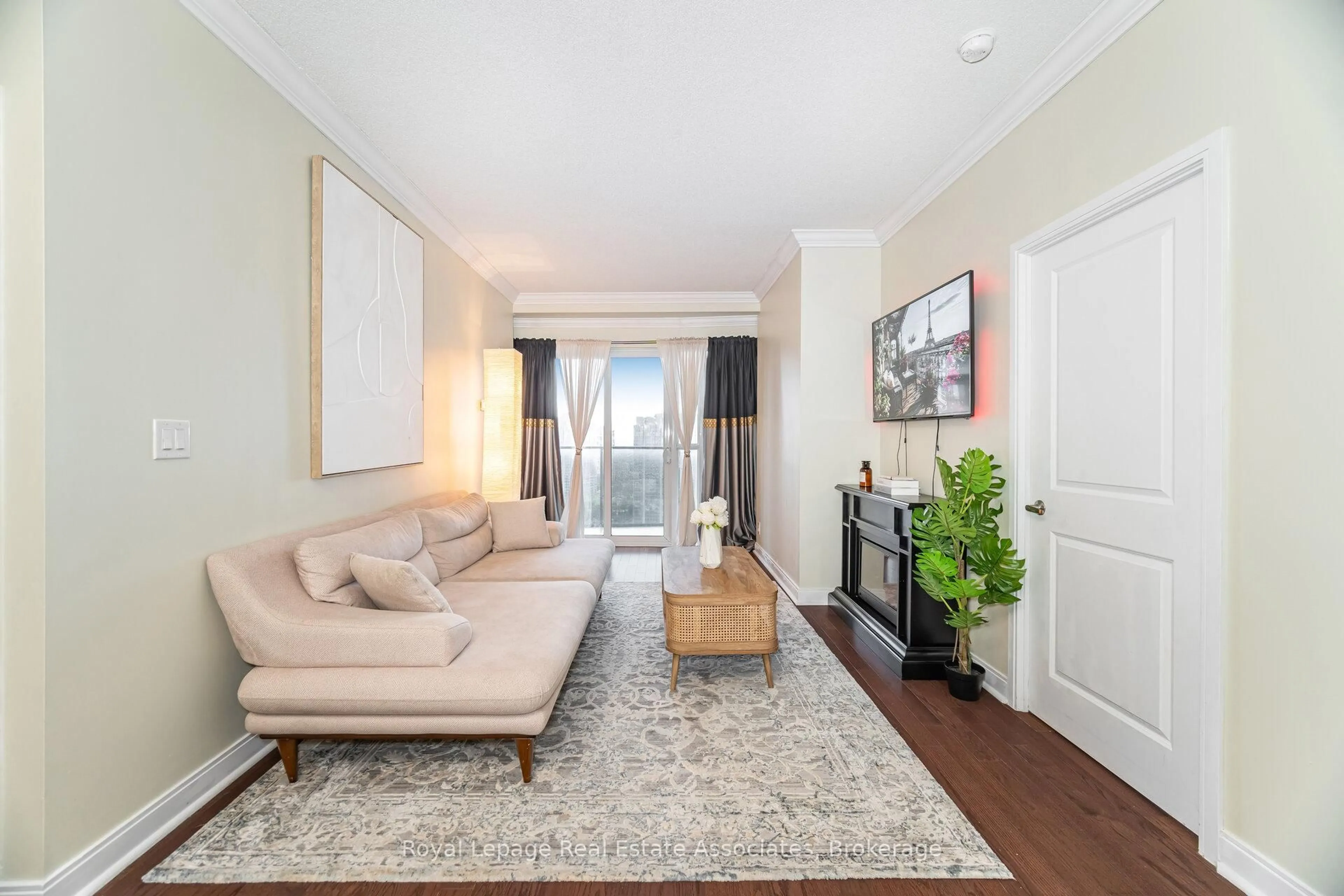 Living room with furniture, unknown for 60 Absolute Ave #1907, Mississauga Ontario L4Z 0A9