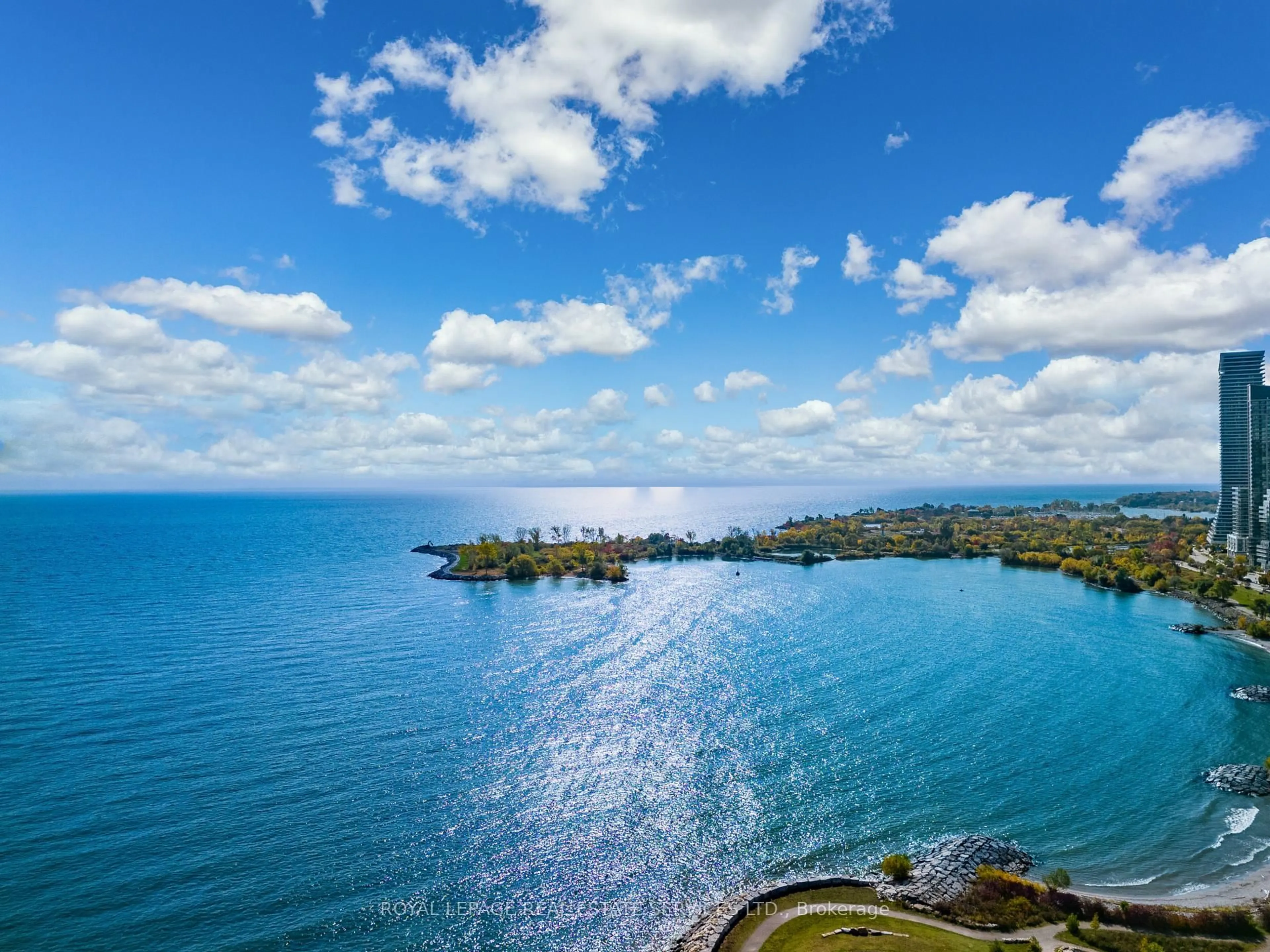 A pic from outside/outdoor area/front of a property/back of a property/a pic from drone, water/lake/river/ocean view for 1 Palace Pier Crt #2104, Toronto Ontario M8V 3W9