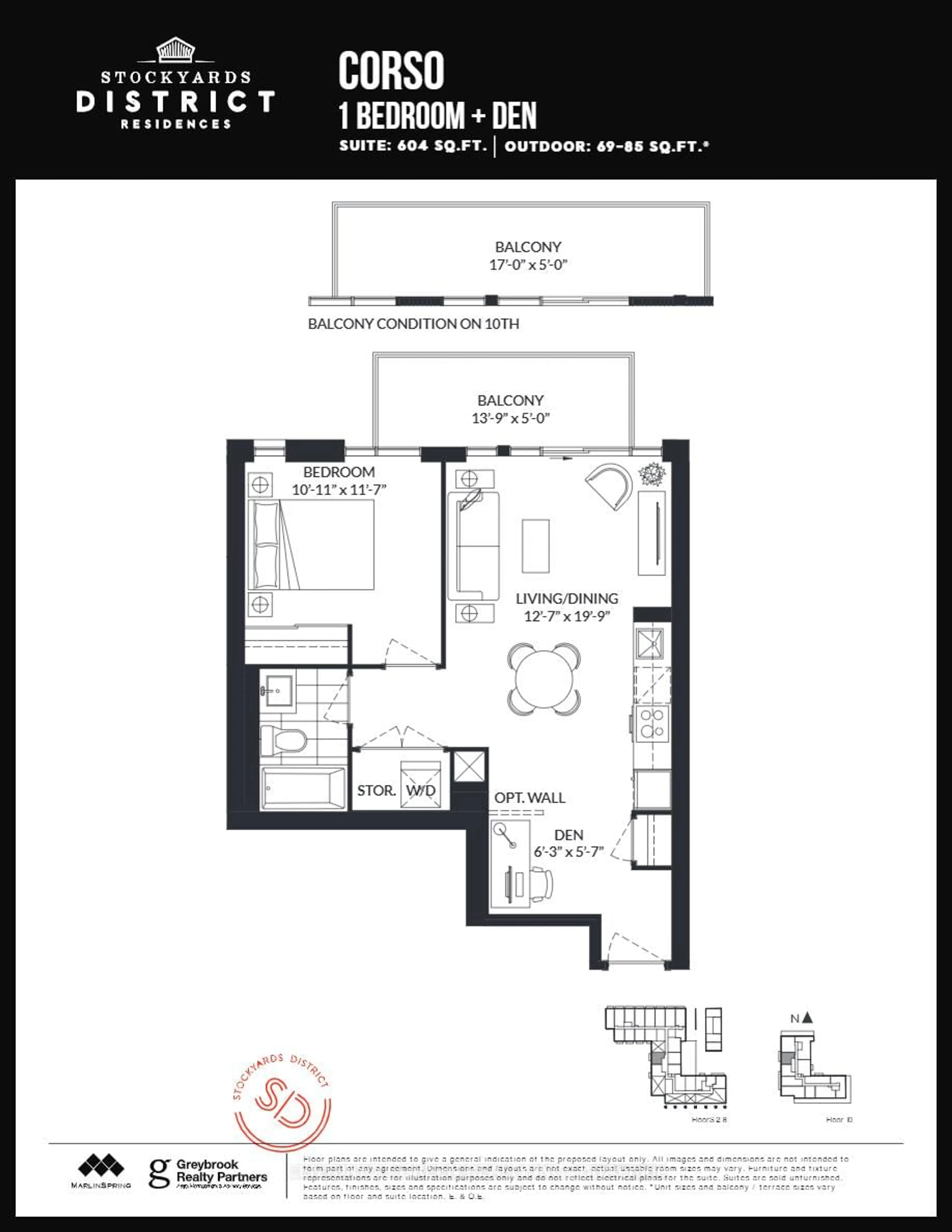 Floor plan for 2300 St. Clair Ave #1011, Toronto Ontario M6N 0B3