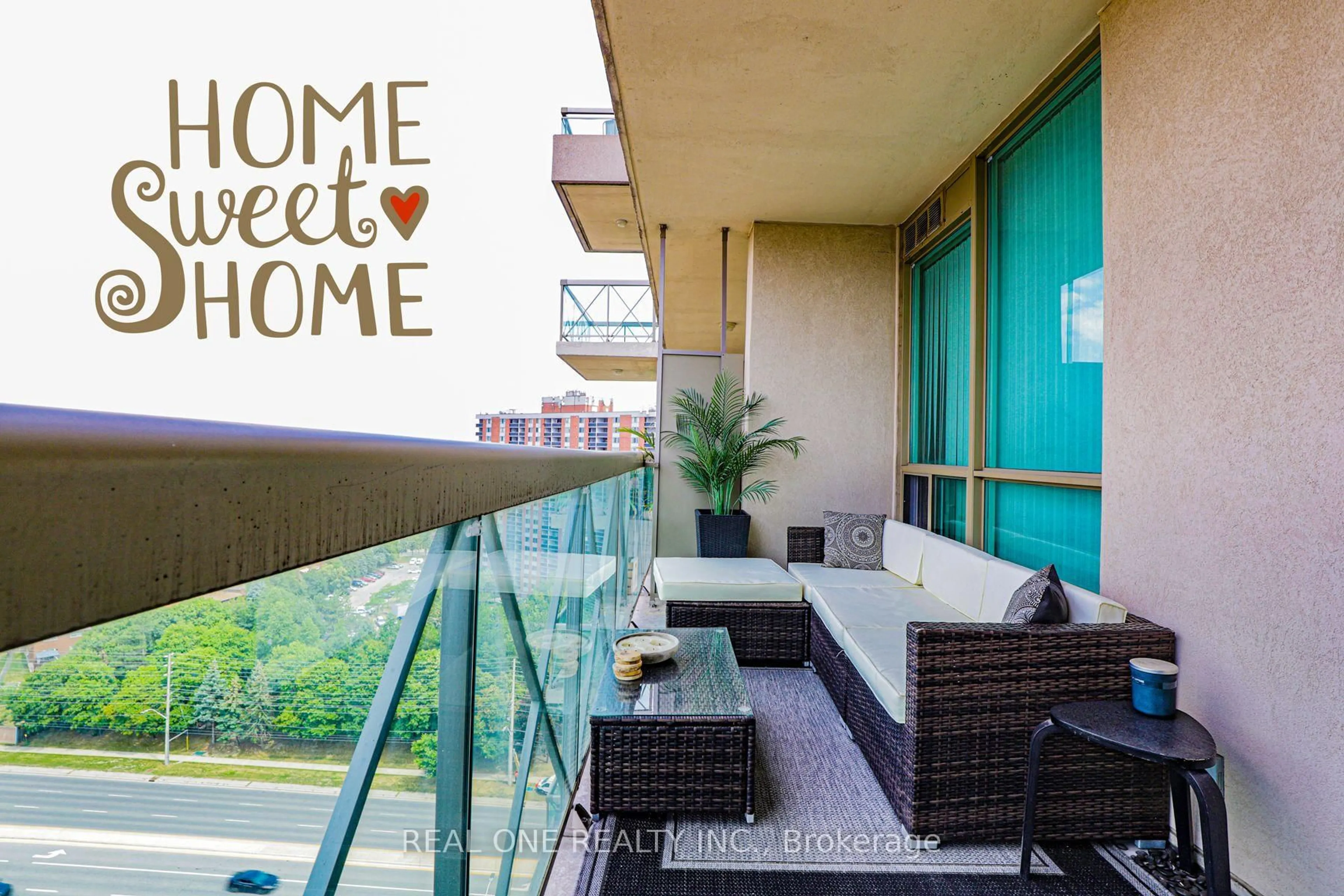 Balcony in the apartment, street for 1359 Rathburn Rd #1714, Mississauga Ontario L4W 5P7