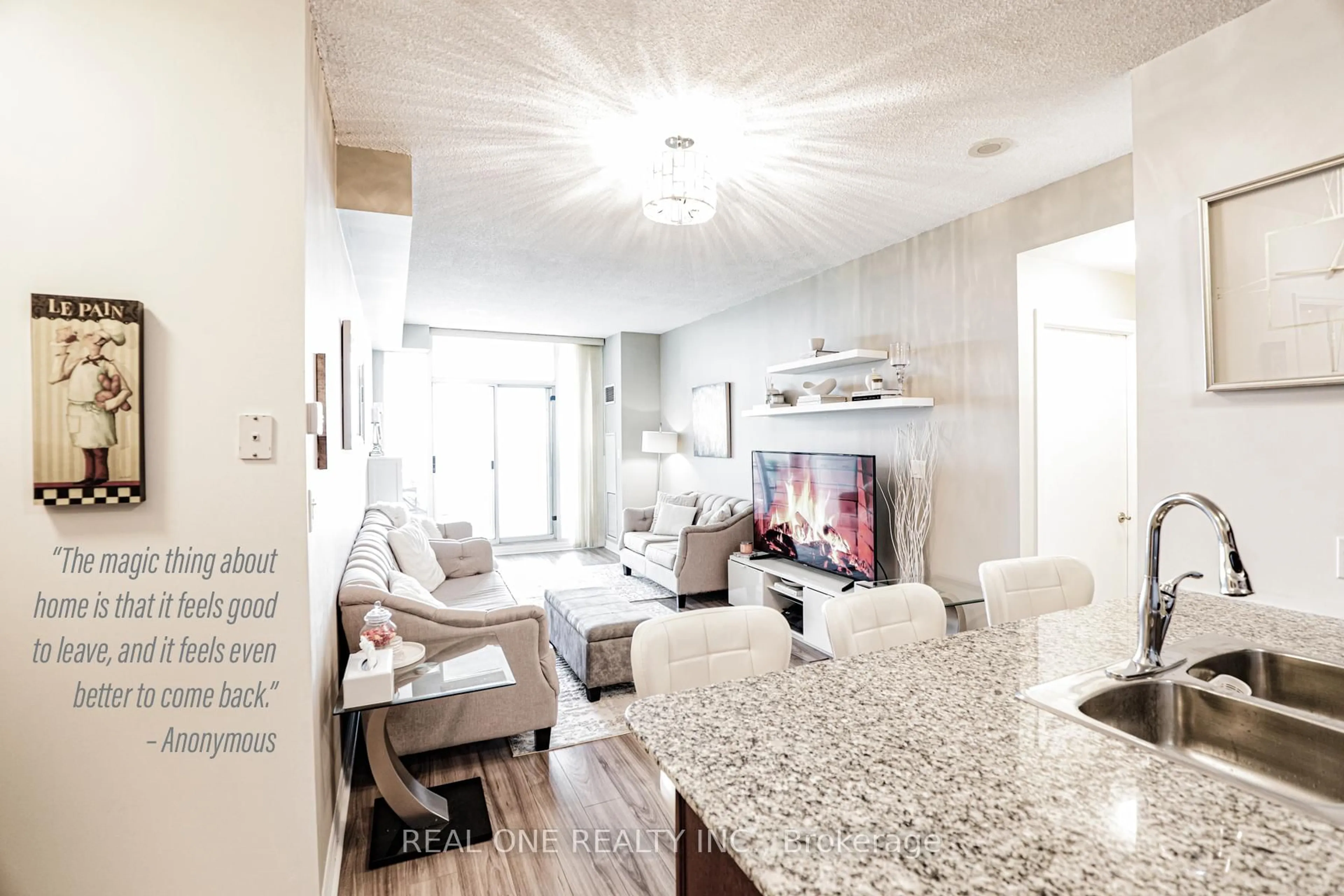 Living room with furniture, unknown for 1359 Rathburn Rd #1714, Mississauga Ontario L4W 5P7