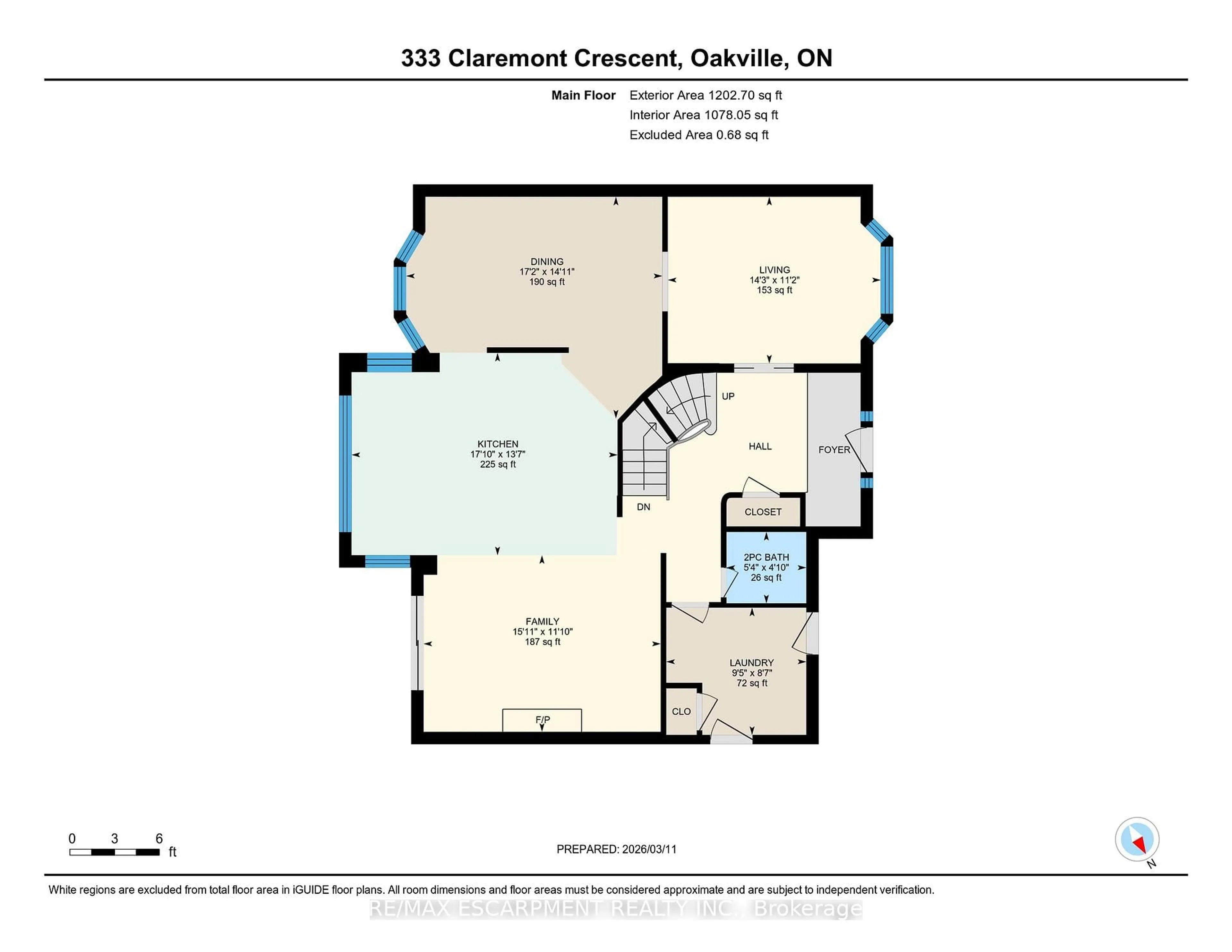 Floor plan for 333 Claremont Cres, Oakville Ontario L6J 6J9