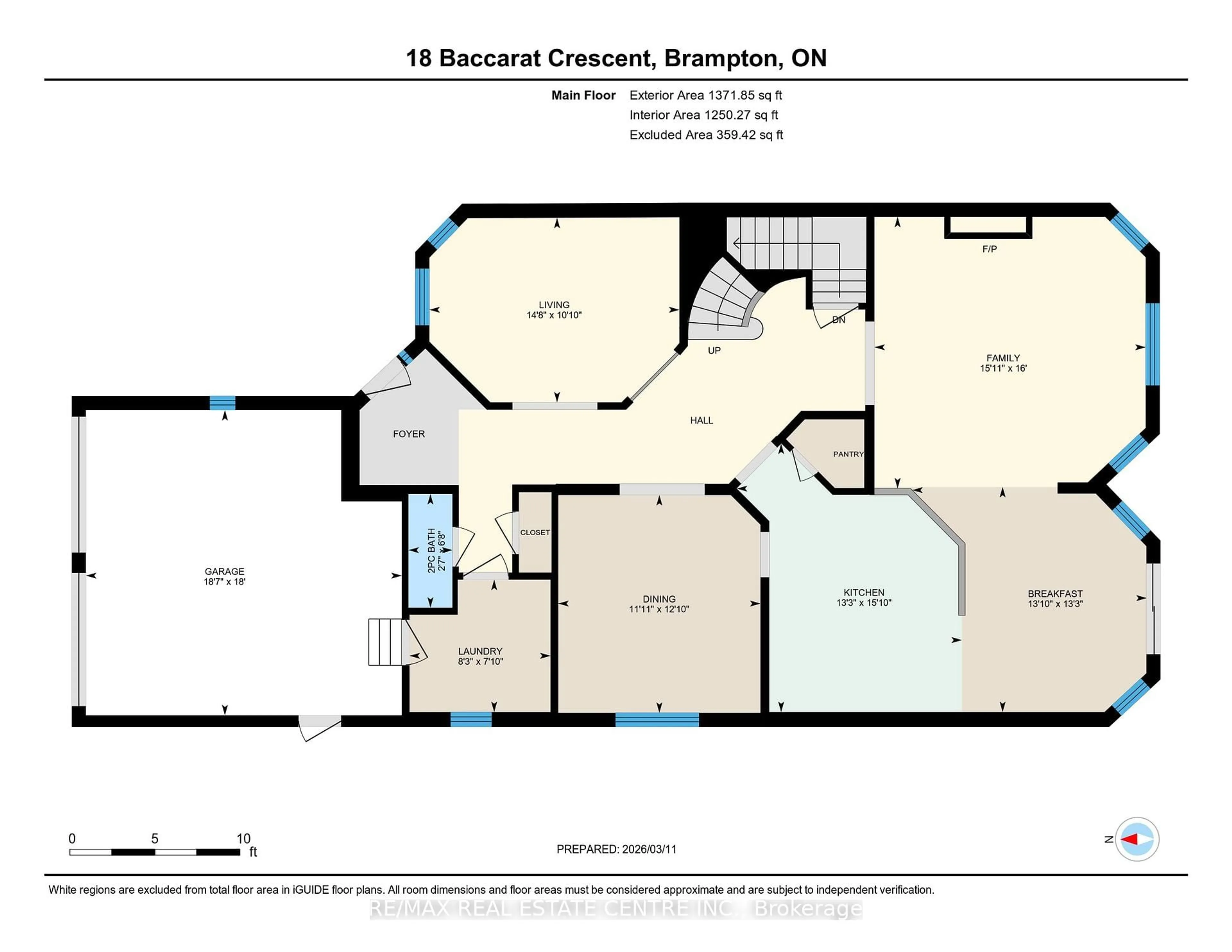 Floor plan for 18 Baccarat Cres, Brampton Ontario L7A 1K7