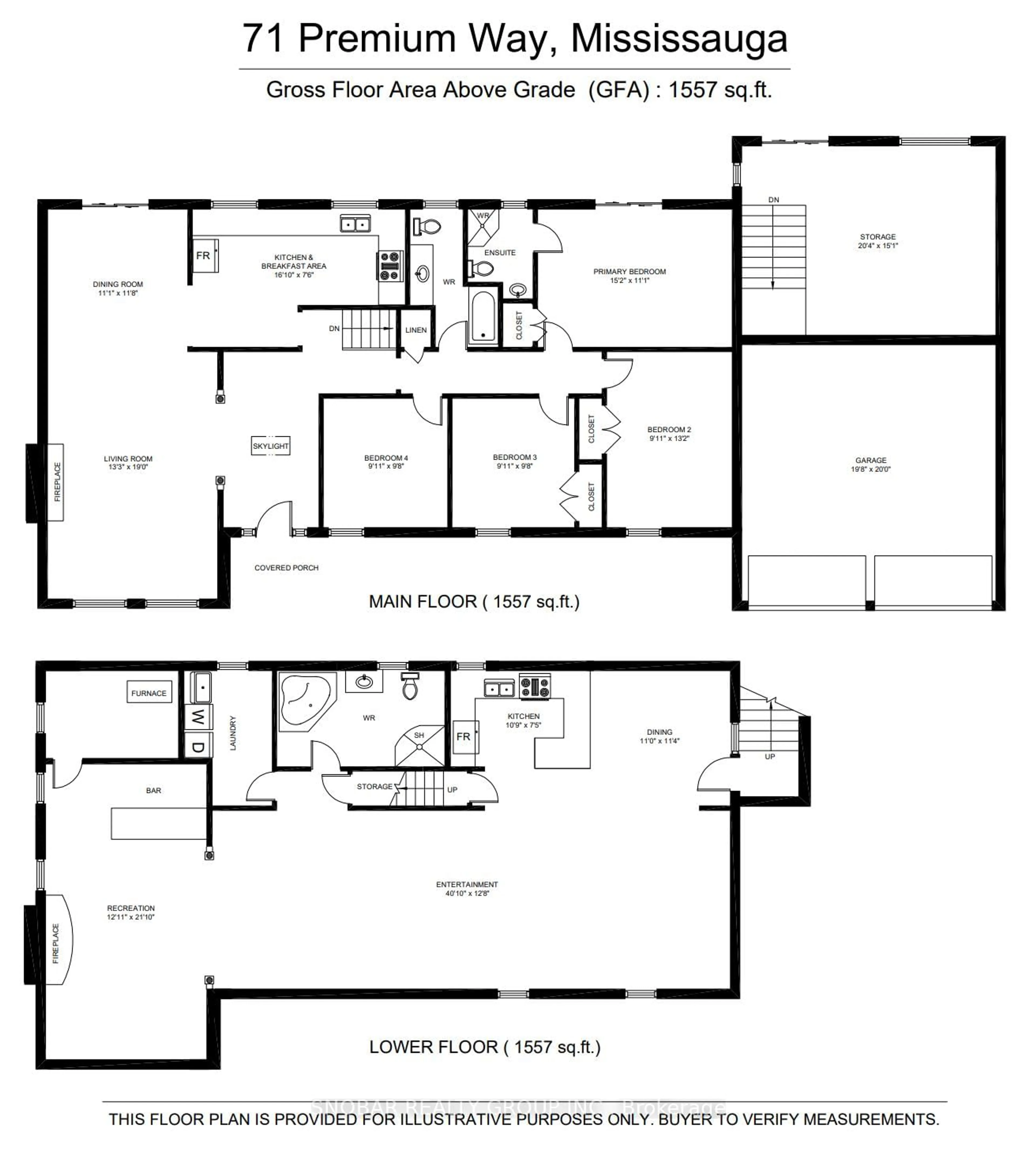 Floor plan for 71 Premium Way, Mississauga Ontario L5B 1A1