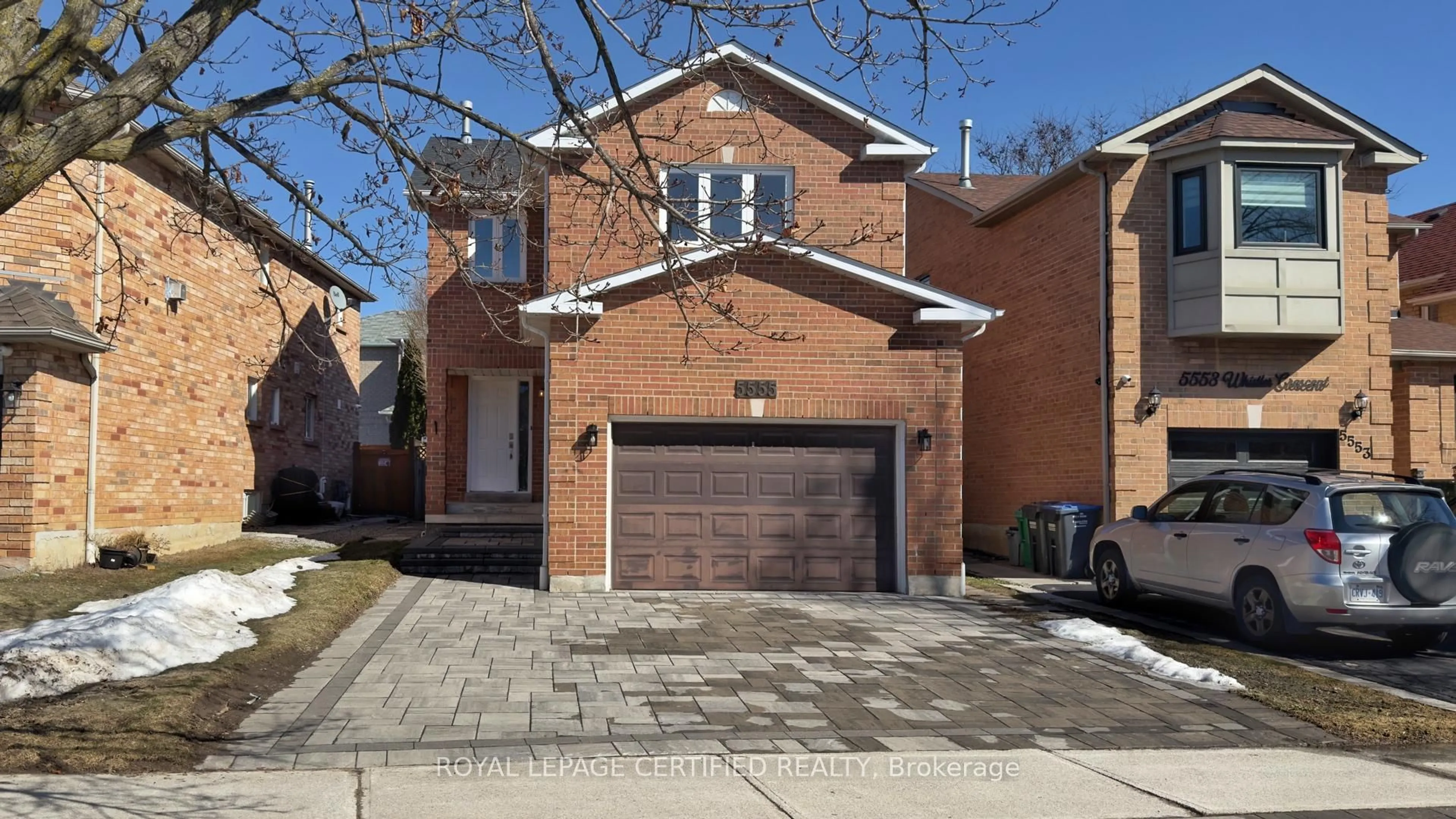 Home with brick exterior material, street for 5555 WHISTLER Cres, Mississauga Ontario L4Z 3R5