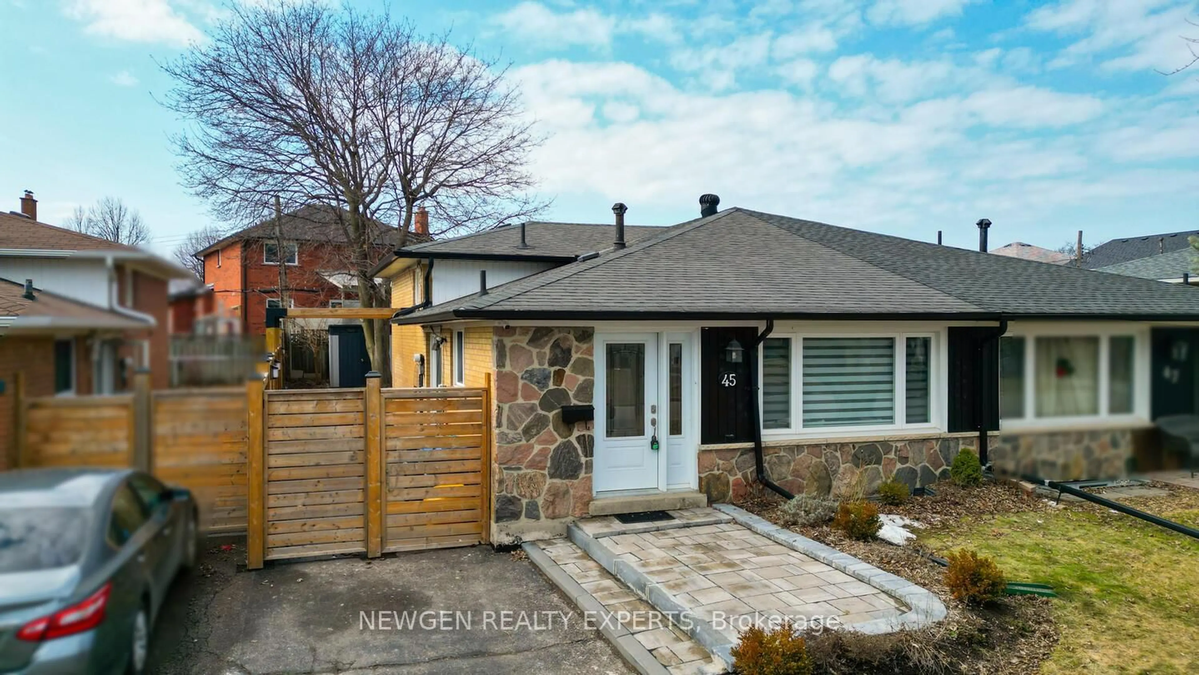 Home with brick exterior material, street for 45 Grange Dr, Brampton Ontario L6X 2H1