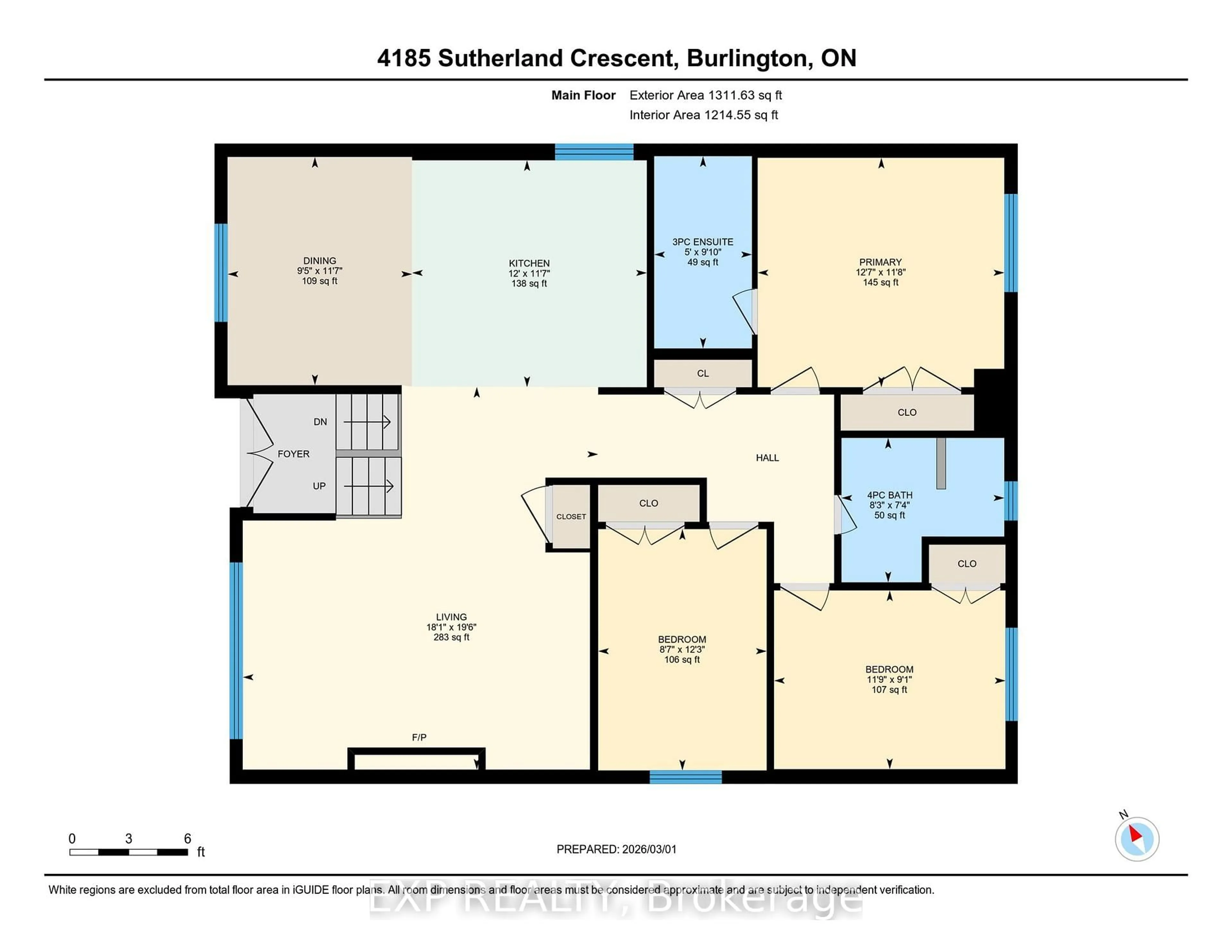 Floor plan for 4185 Sutherland Cres, Burlington Ontario L7L 5G3