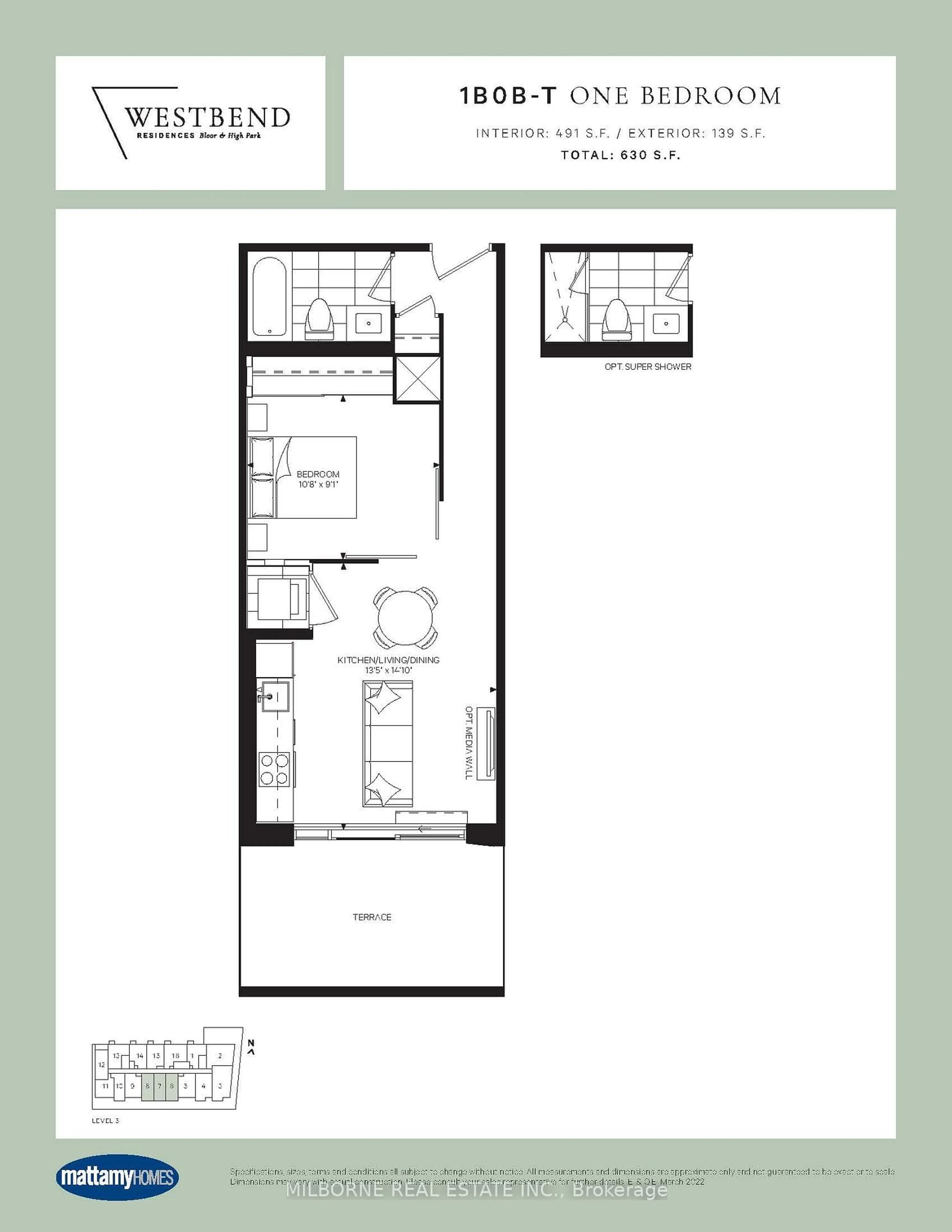 Floor plan for 1660 Bloor St #508, Toronto Ontario M6P 1A8