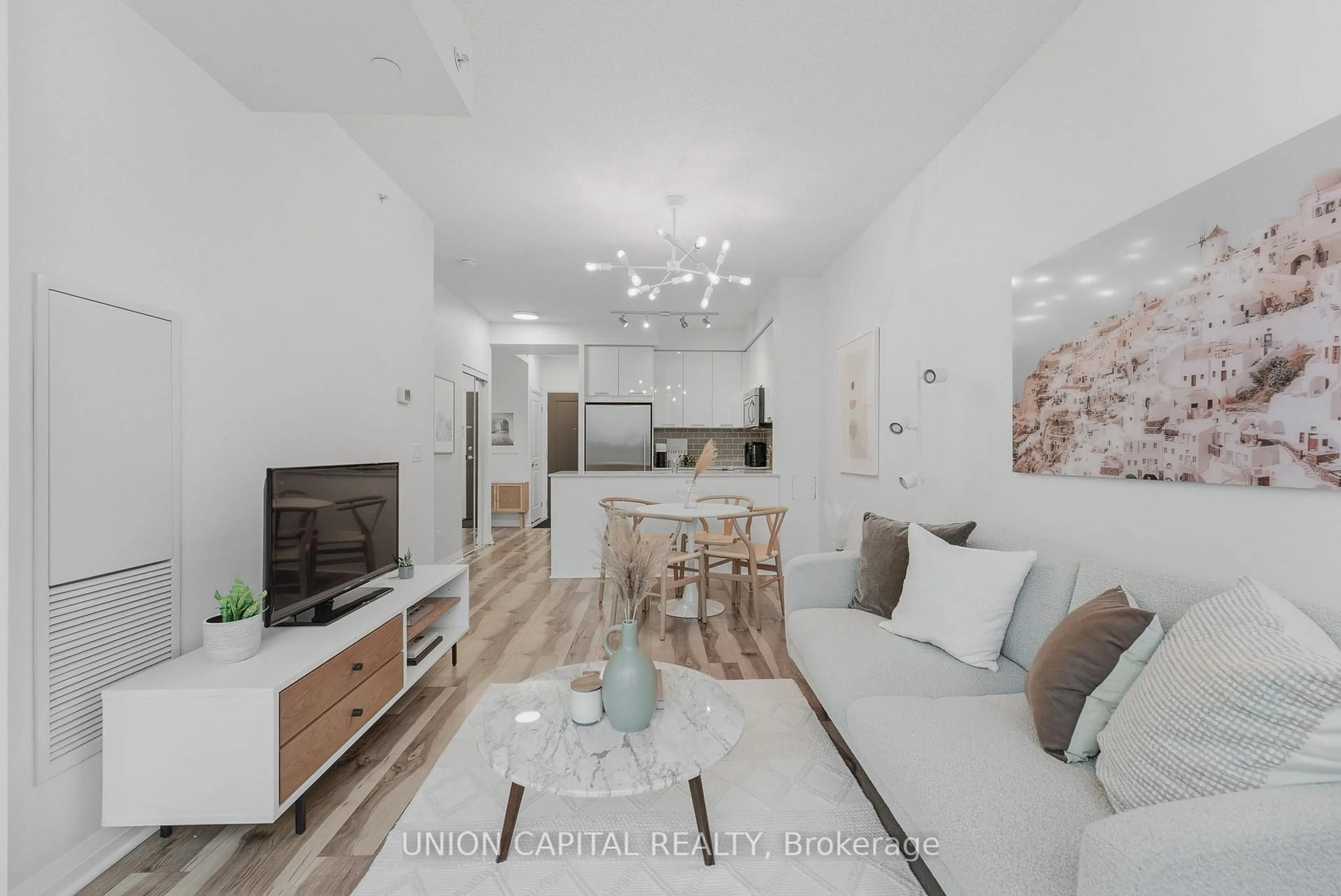 Living room with furniture, unknown for 55 Eglinton Ave #508, Mississauga Ontario L5R 0E4