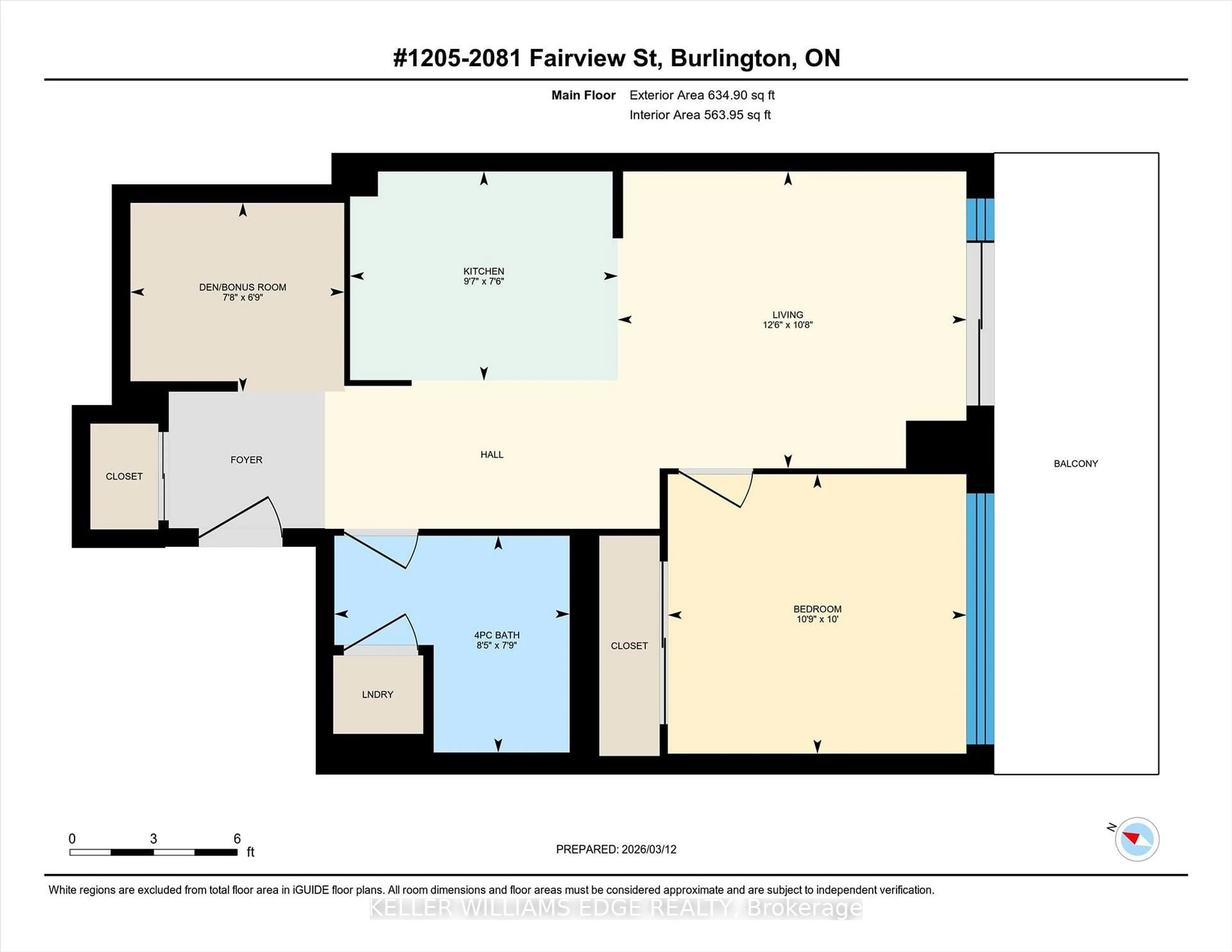 Floor plan for 2081 Fairview St #1205, Burlington Ontario L7R 0E4