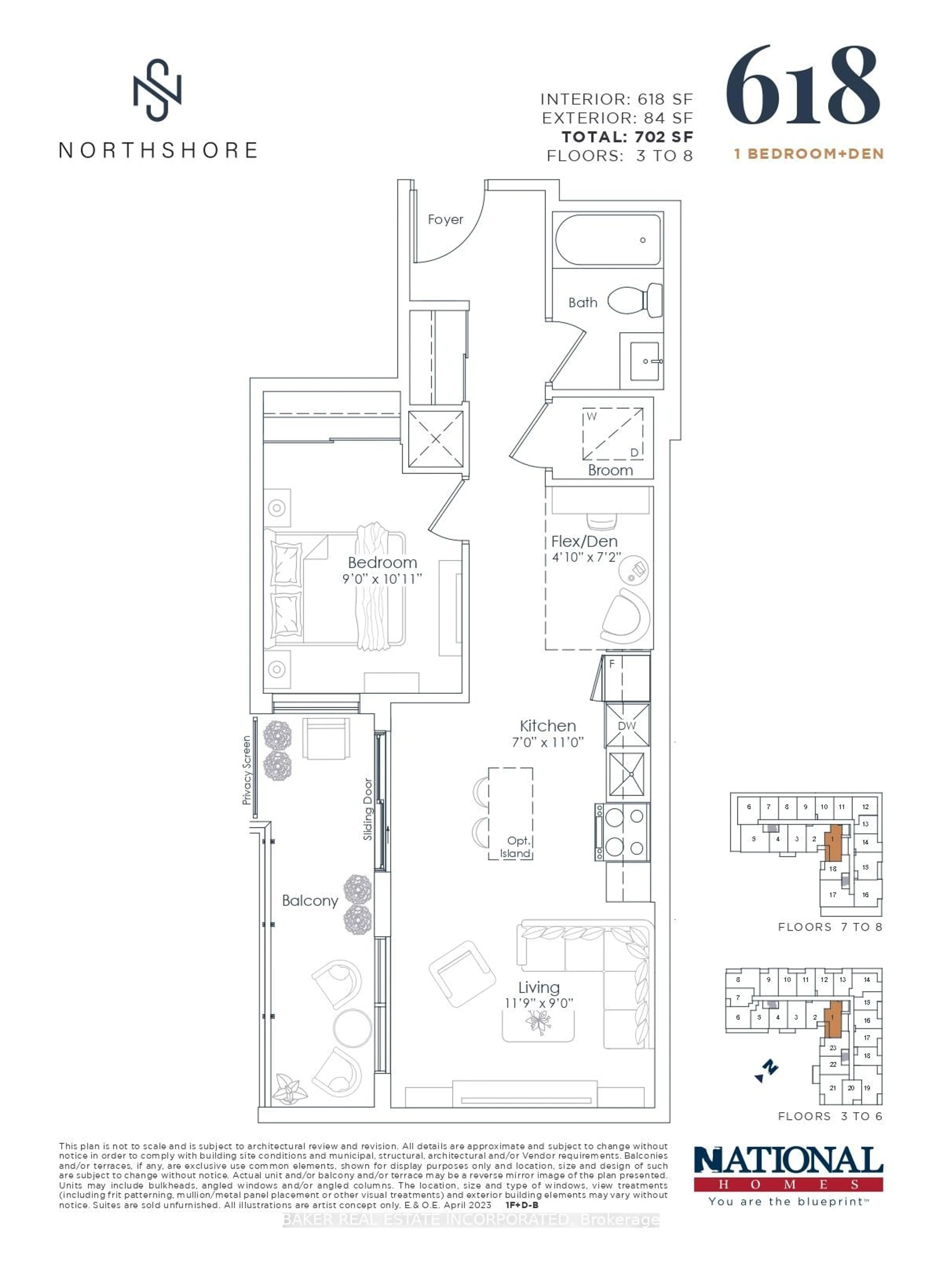 Floor plan for 500 Plains Rd #701, Burlington Ontario L7T 0C8