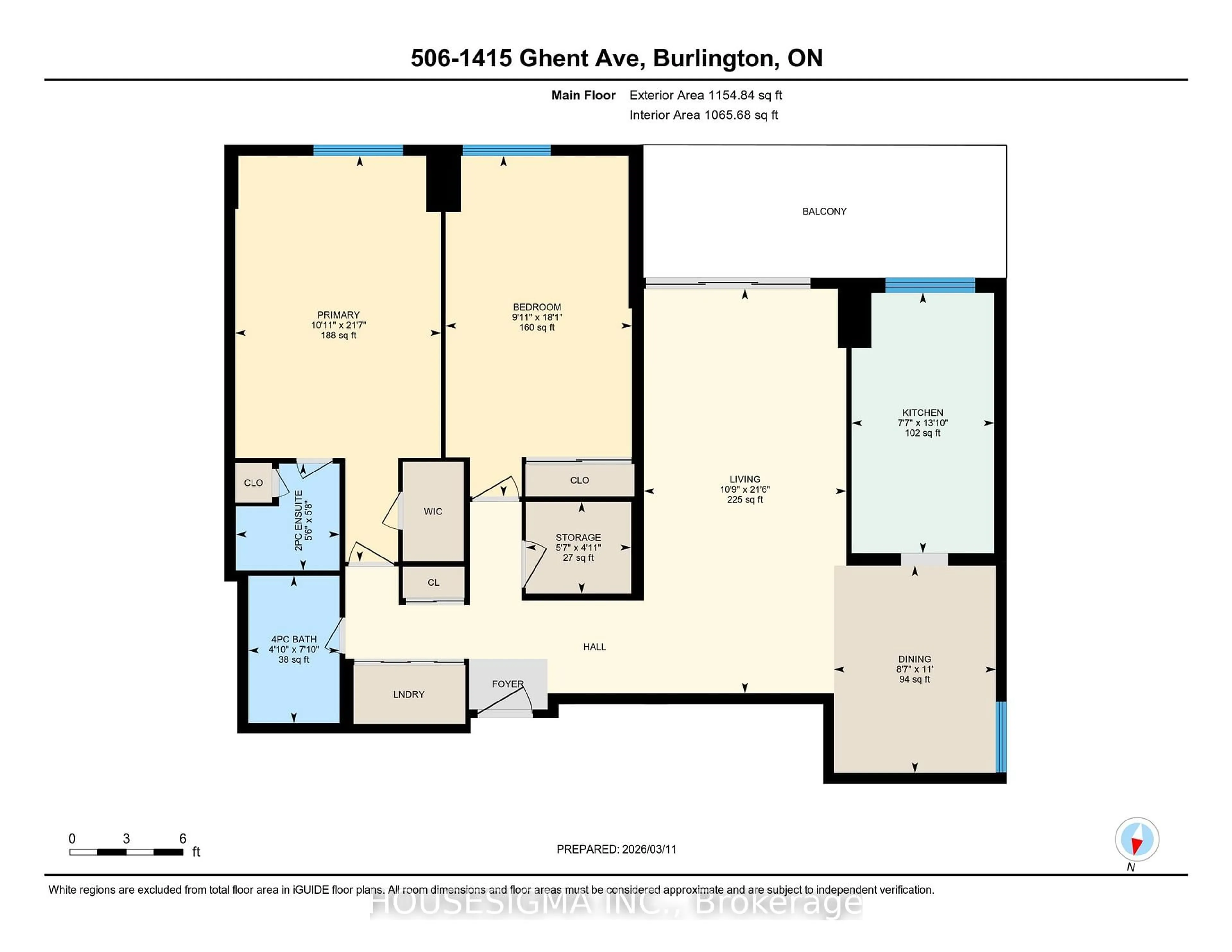 Floor plan for 1415 Ghent Ave #506, Burlington Ontario L7S 1X4