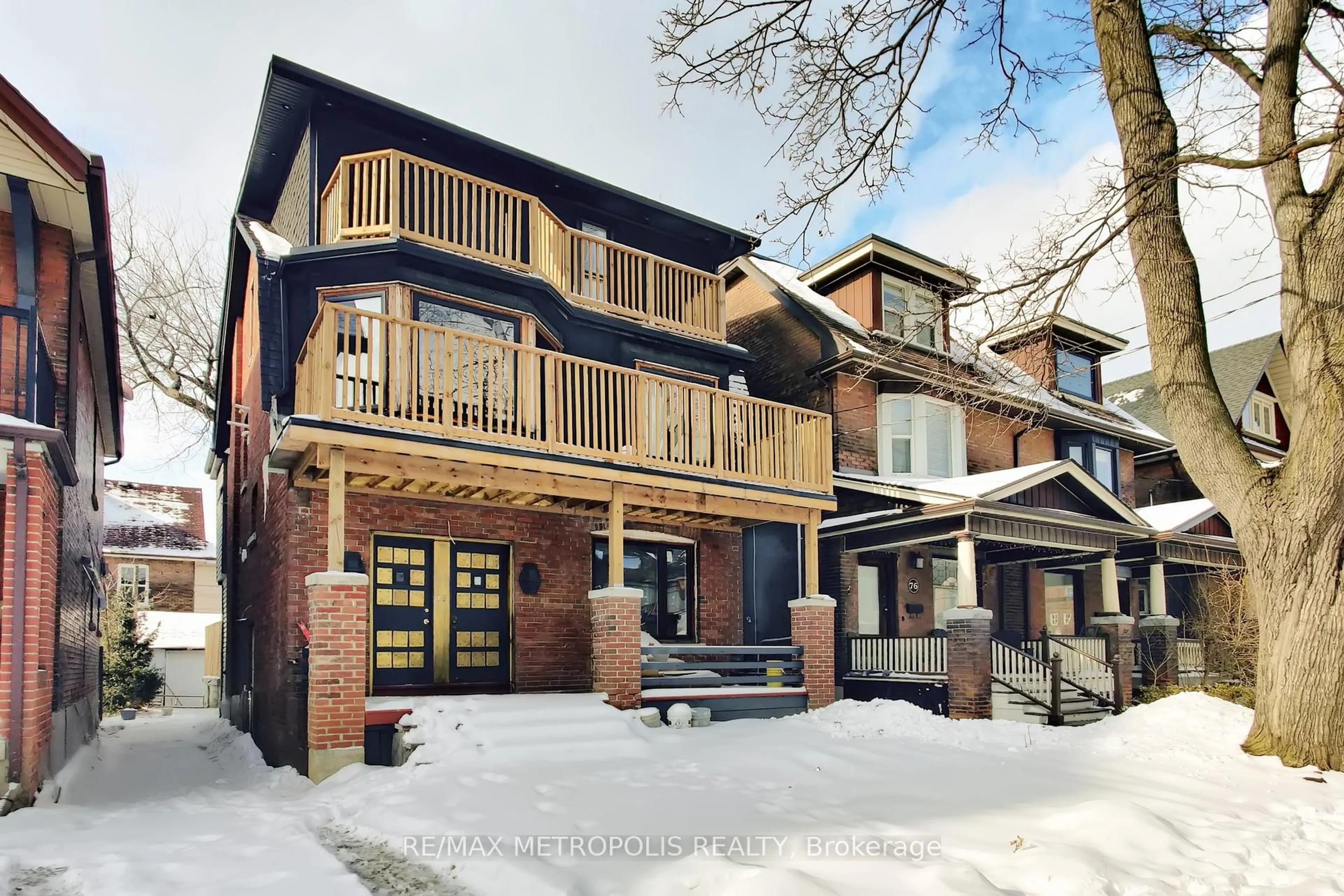 Home with brick exterior material, street for 74 Roncesvalles Ave, Toronto Ontario M6R 2K7