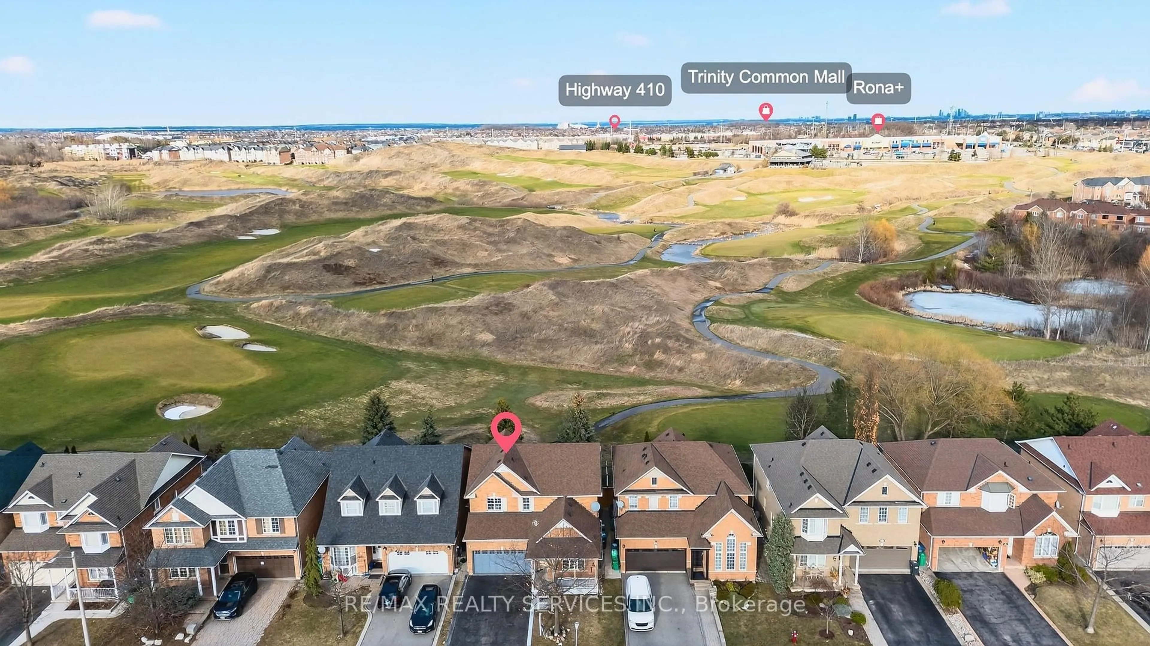 A pic from outside/outdoor area/front of a property/back of a property/a pic from drone, water/lake/river/ocean view for 47 Upper Highlands Dr, Brampton Ontario L6Z 4V9