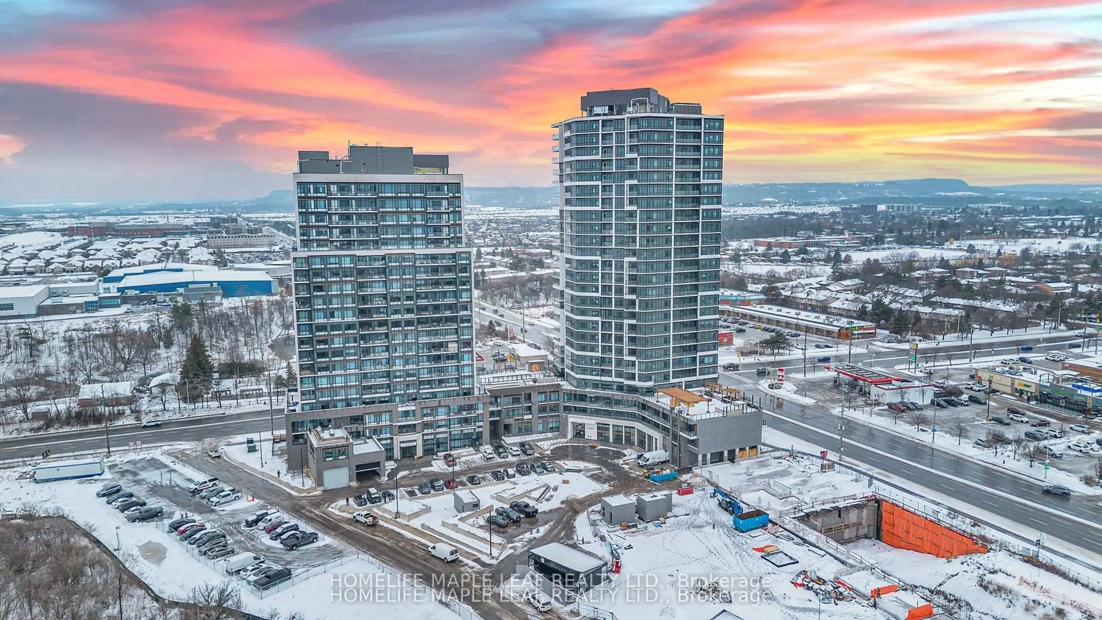 A pic from outside/outdoor area/front of a property/back of a property/a pic from drone, city buildings view from balcony for 8010 Derry Rd #1402, Milton Ontario L9T 9N3