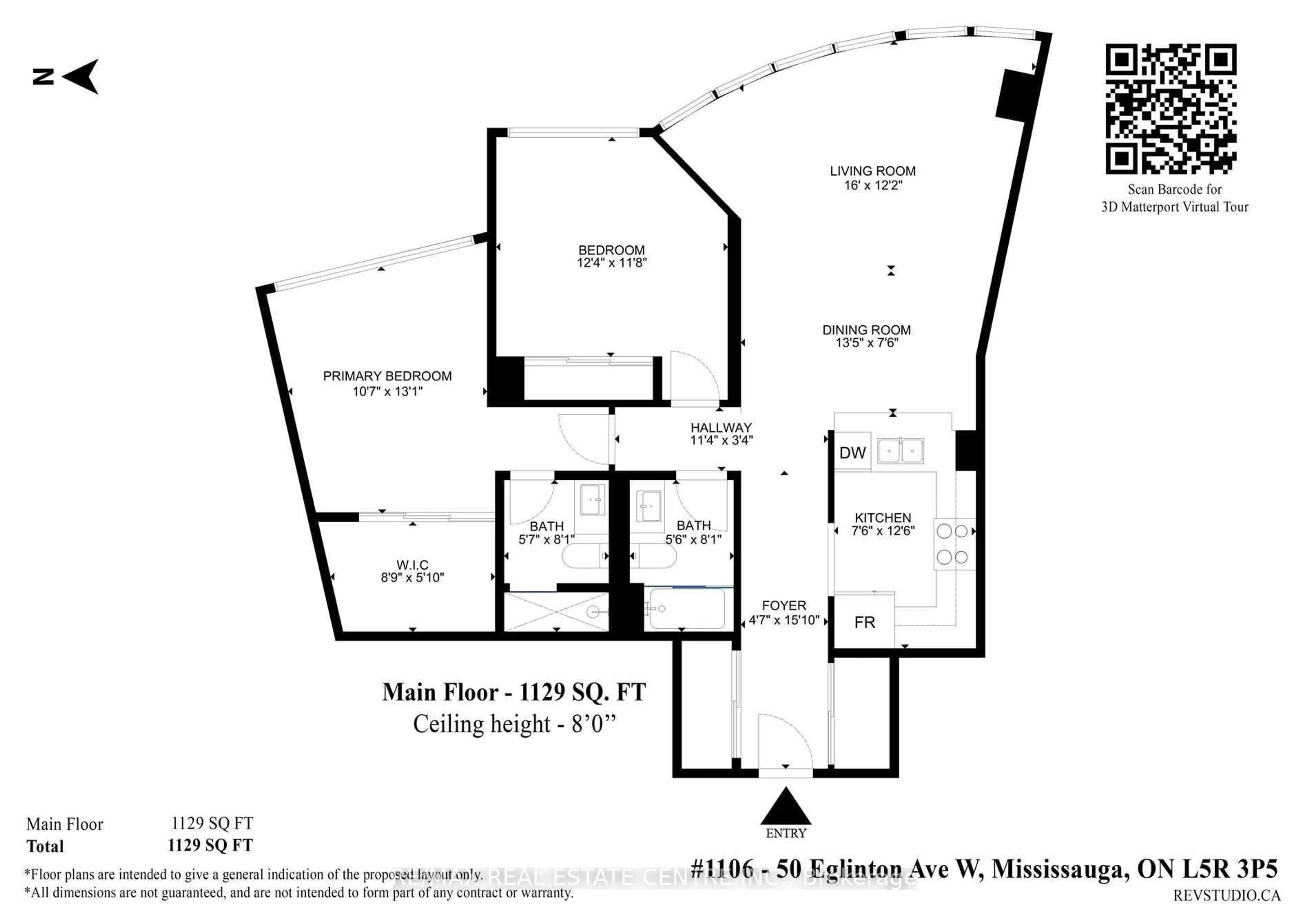 Floor plan for 50 Eglinton Ave #1106, Mississauga Ontario L5R 3P5