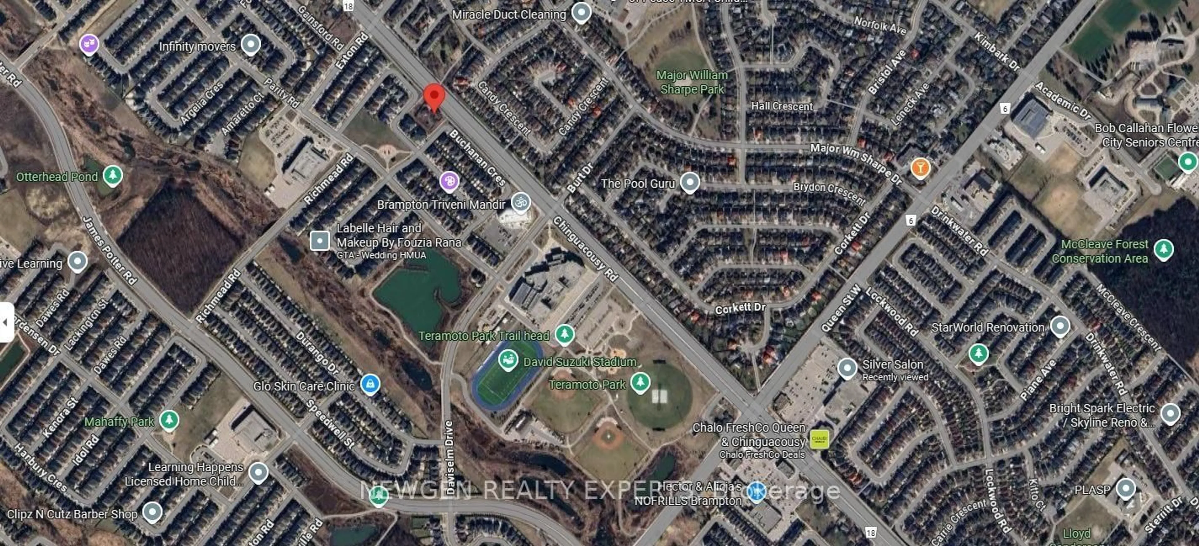 Picture of a map for 9282 Chinguacousy Rd, Brampton Ontario L6X 0E6
