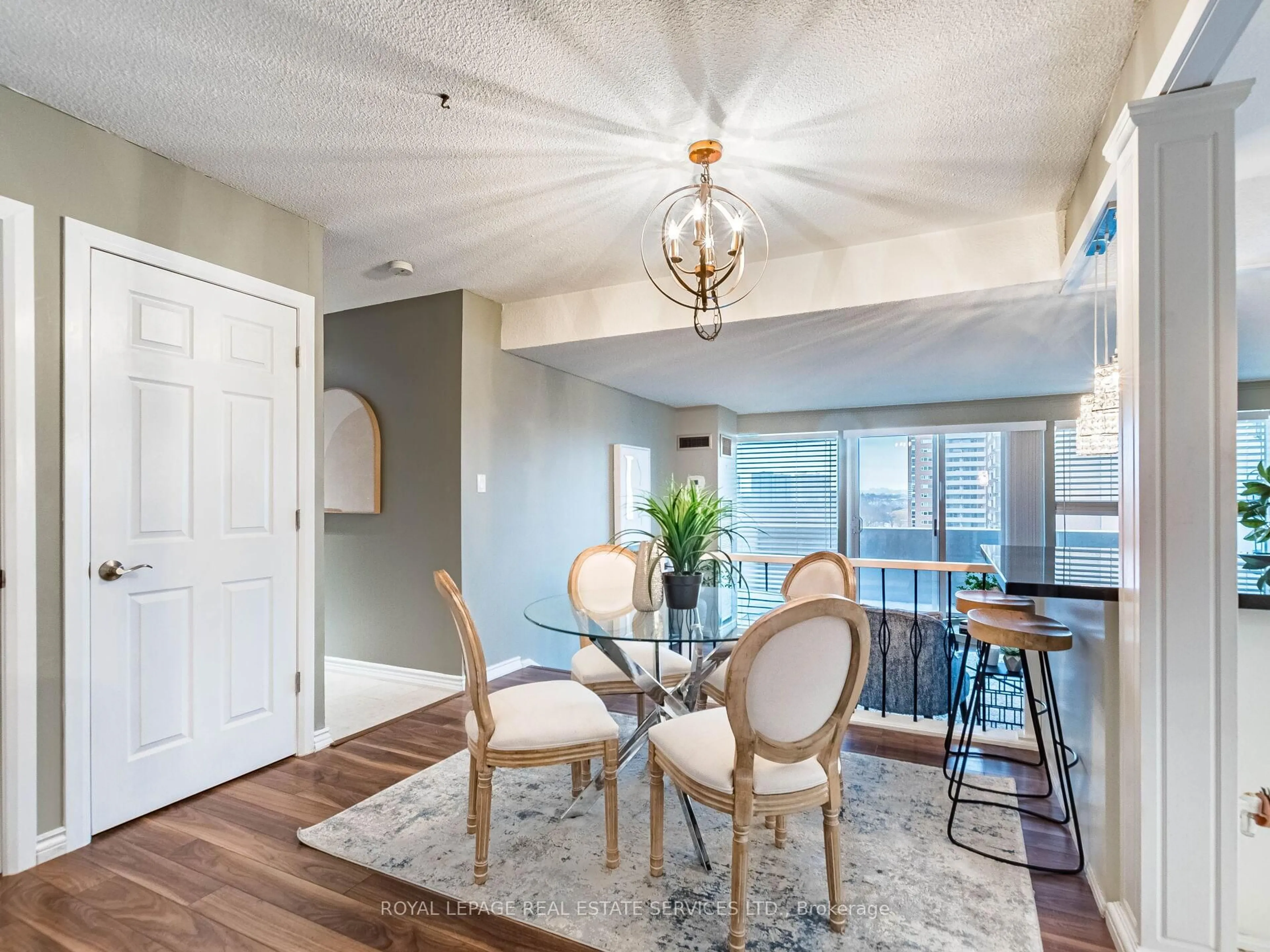 Dining room, wood/laminate floor for 240 Scarlett Rd #1304, Toronto Ontario M6N 4X4