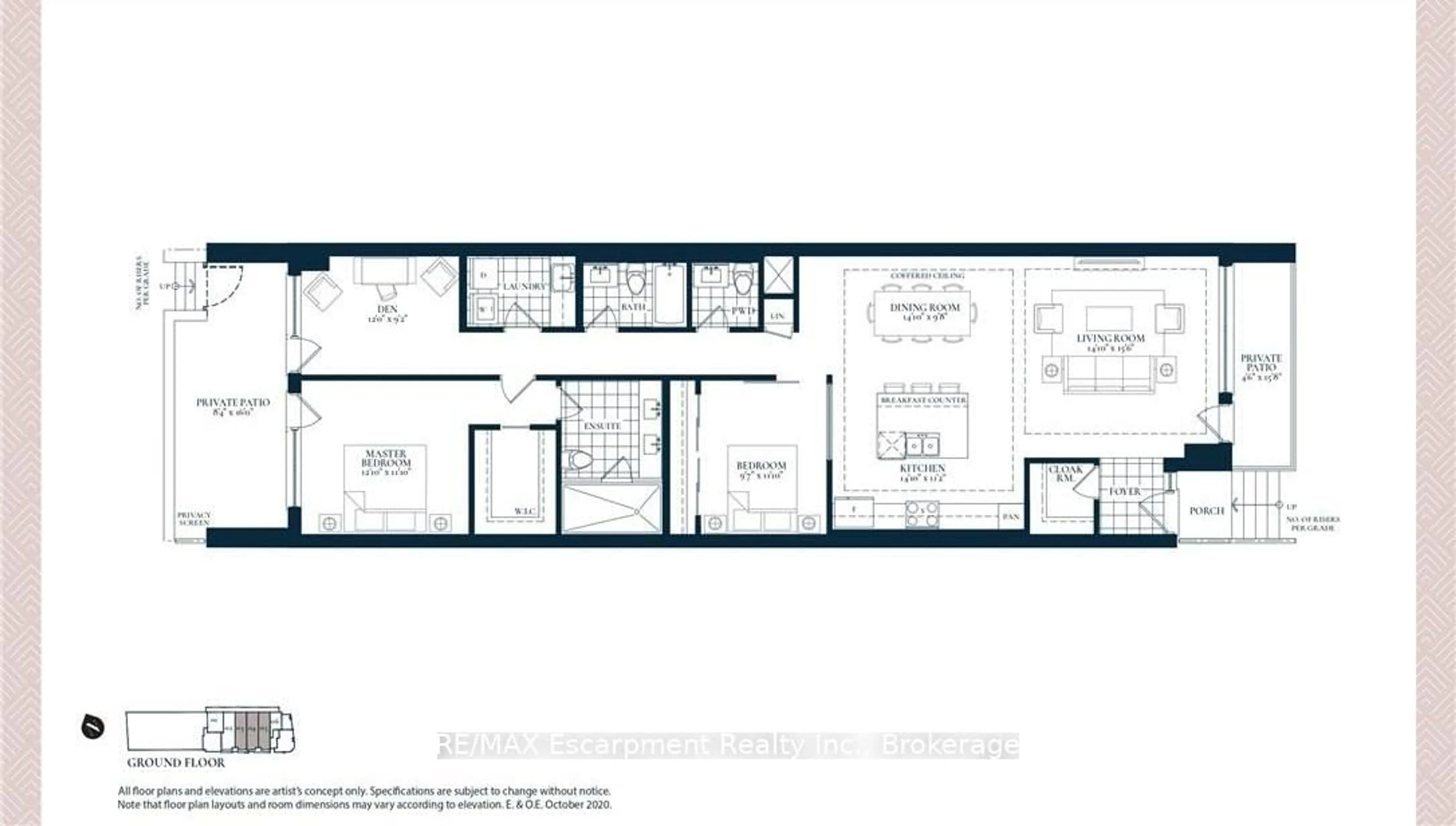 Floor plan for 123 Maurice Dr #105, Oakville Ontario L6K 2W6