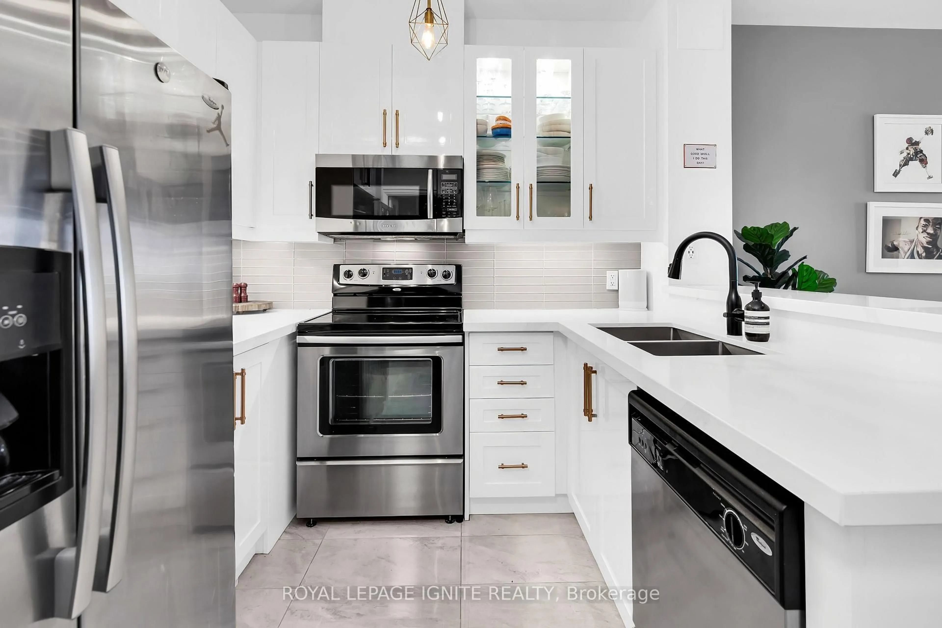 Contemporary kitchen, ceramic/tile floor for 1135 Royal York Rd #704, Toronto Ontario M9A 0C3