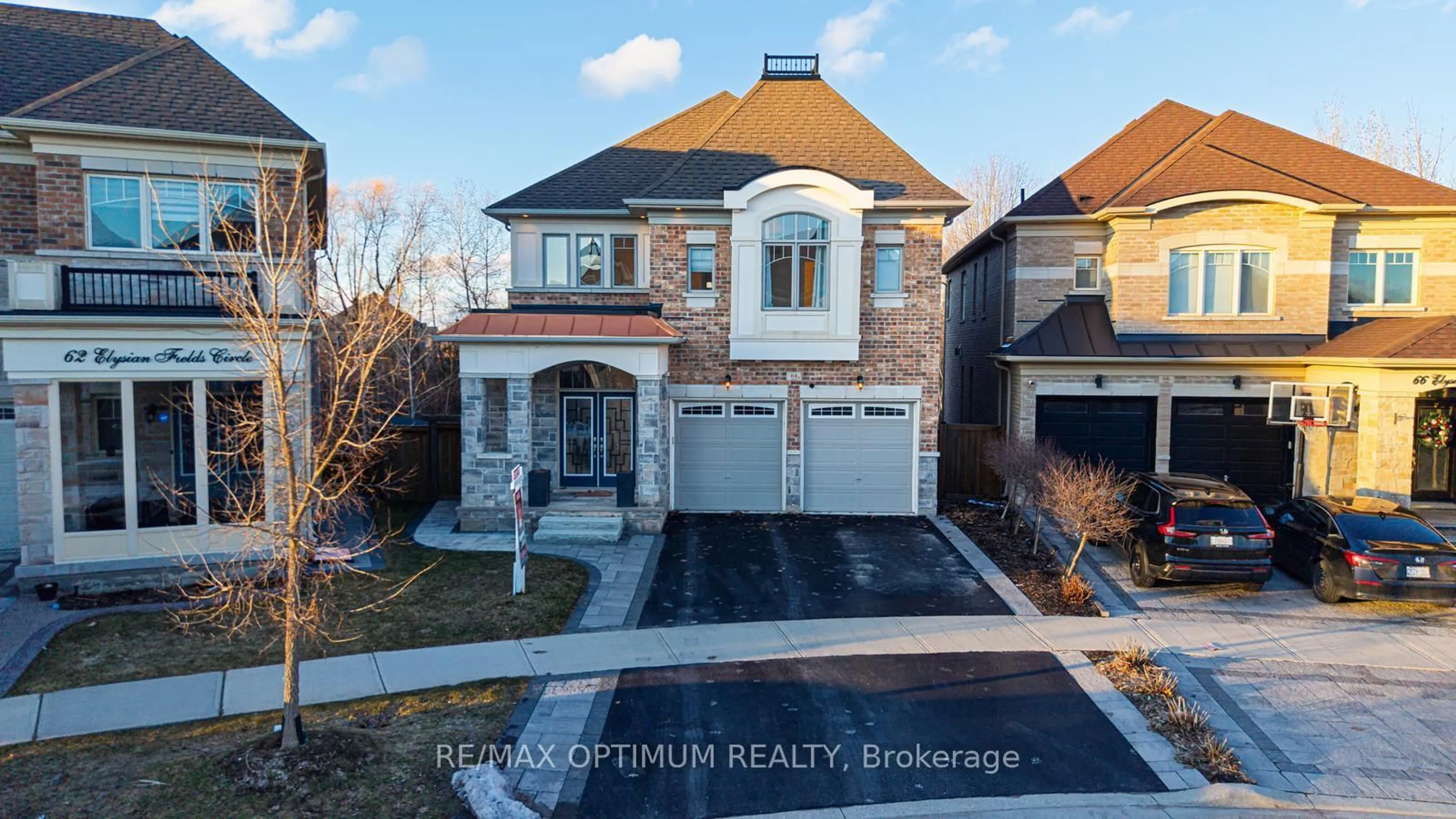 A pic from outside/outdoor area/front of a property/back of a property/a pic from drone, street for 64 Elysian Fields Circ, Brampton Ontario L6Y 6E8