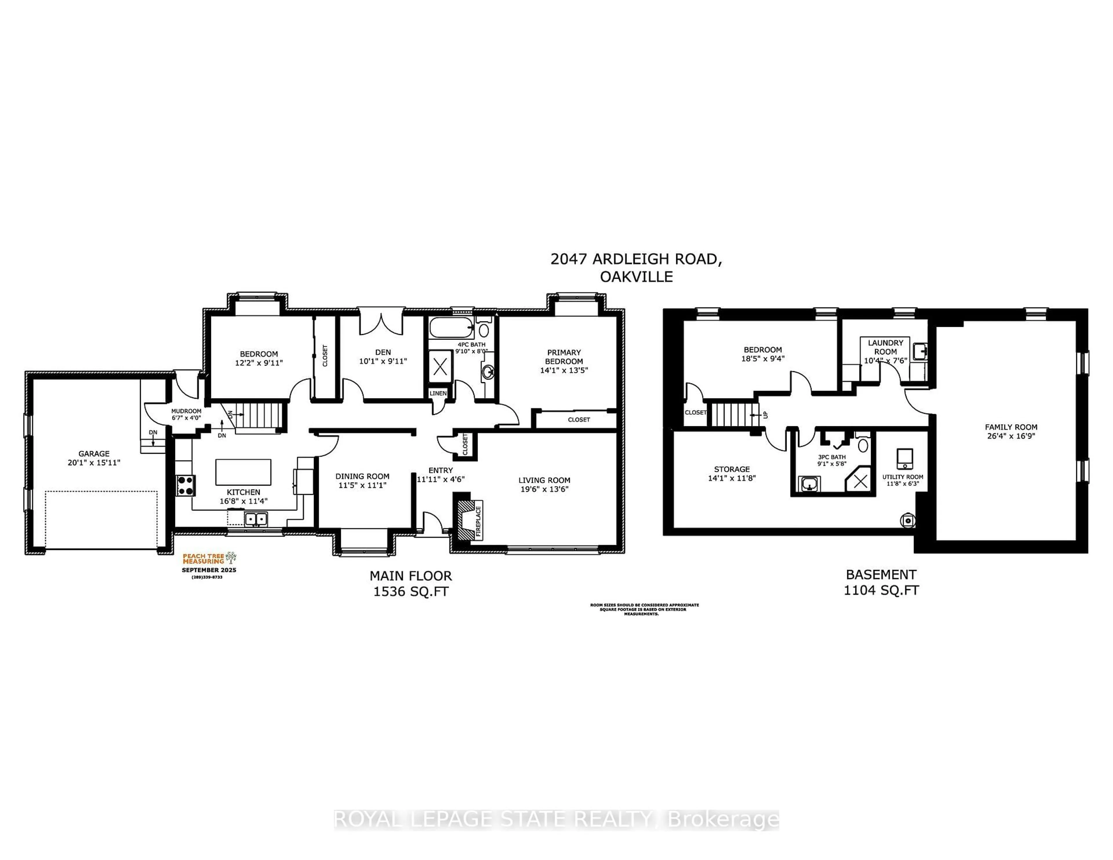 Floor plan for 2047 Ardleigh Rd, Oakville Ontario L6J 1V6