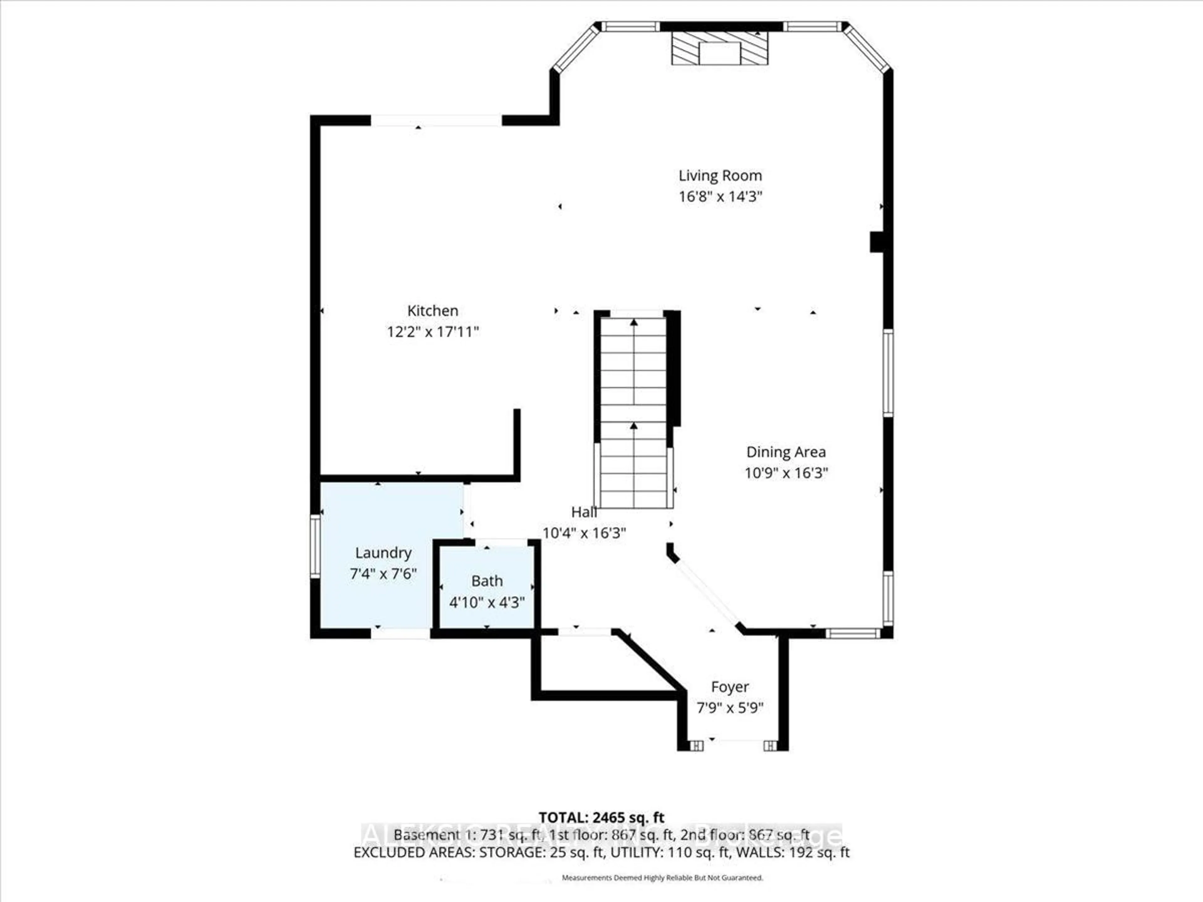 Floor plan for 33 Hillpath Cres, Brampton Ontario L6Z 4T7