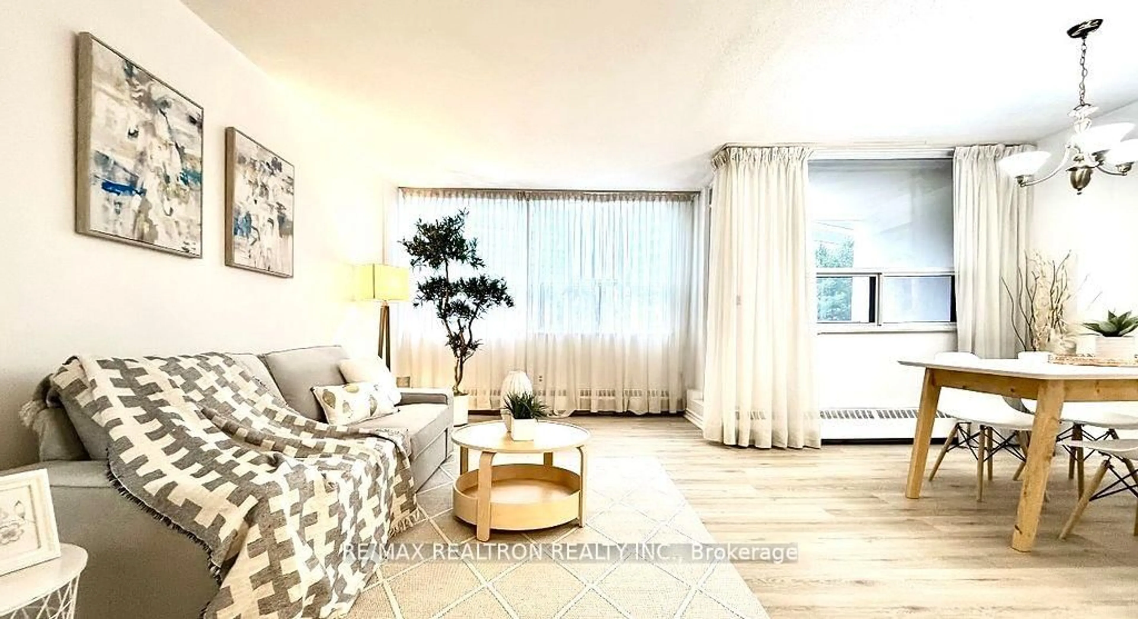 Living room with furniture, unknown for 451 The West Mall #218, Toronto Ontario M9C 1G1