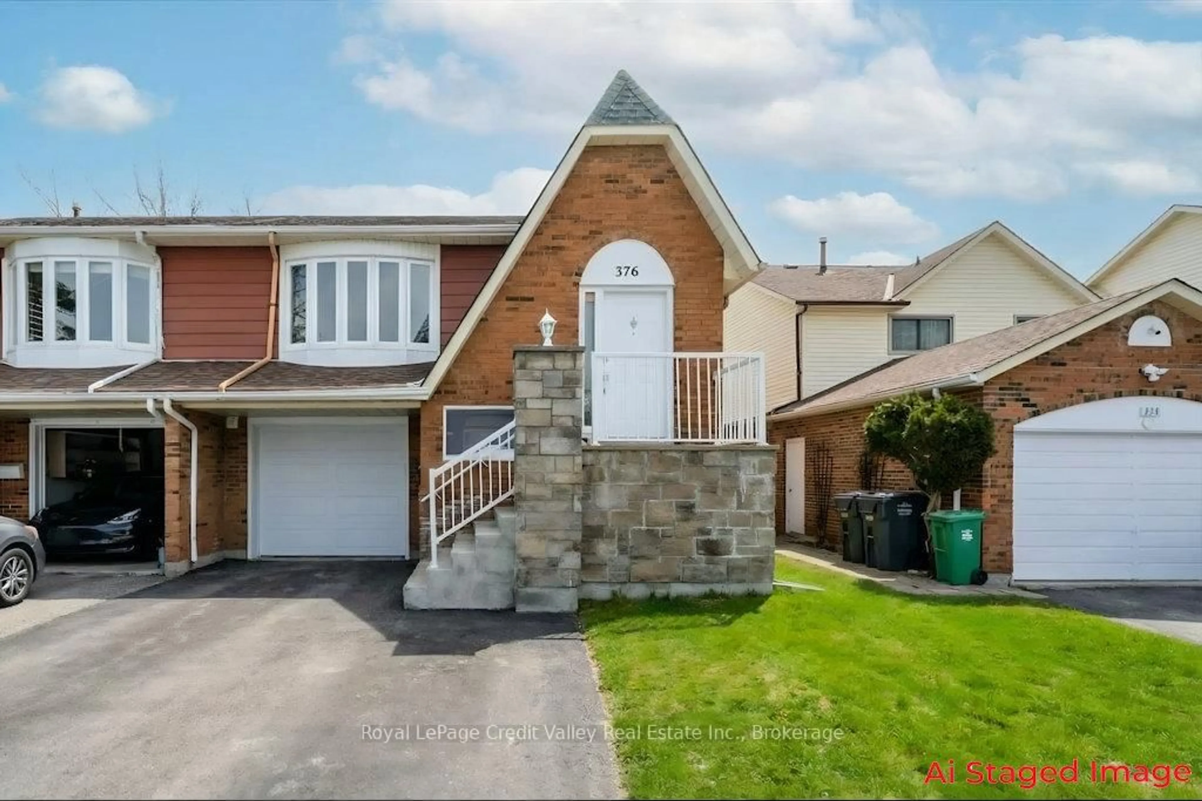Home with brick exterior material, street for 376 Hansen Rd, Brampton Ontario L6V 3P7