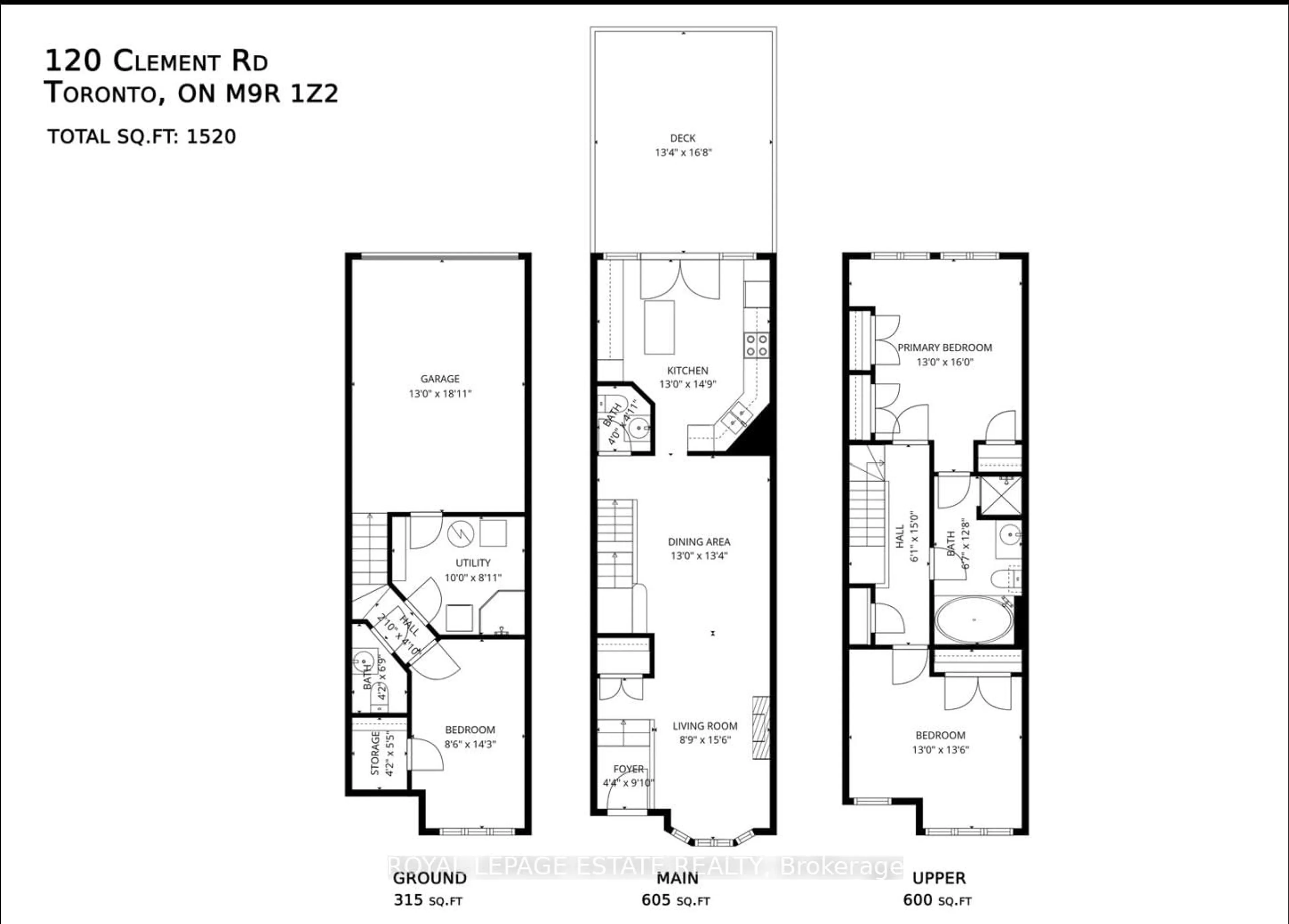 Floor plan for 120 Clement Rd, Toronto Ontario M9R 1Z2