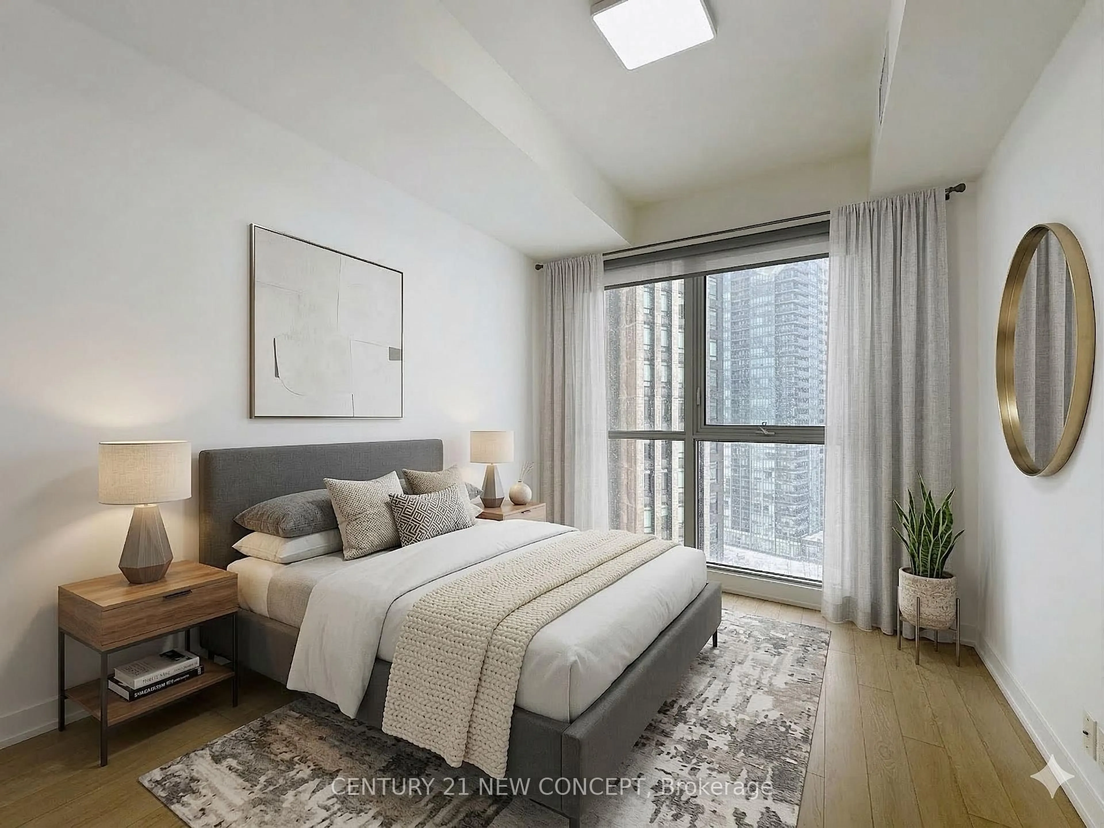 Bedroom with bed, unknown for 10 Park Lawn Rd #1507, Toronto Ontario M8V 0H9