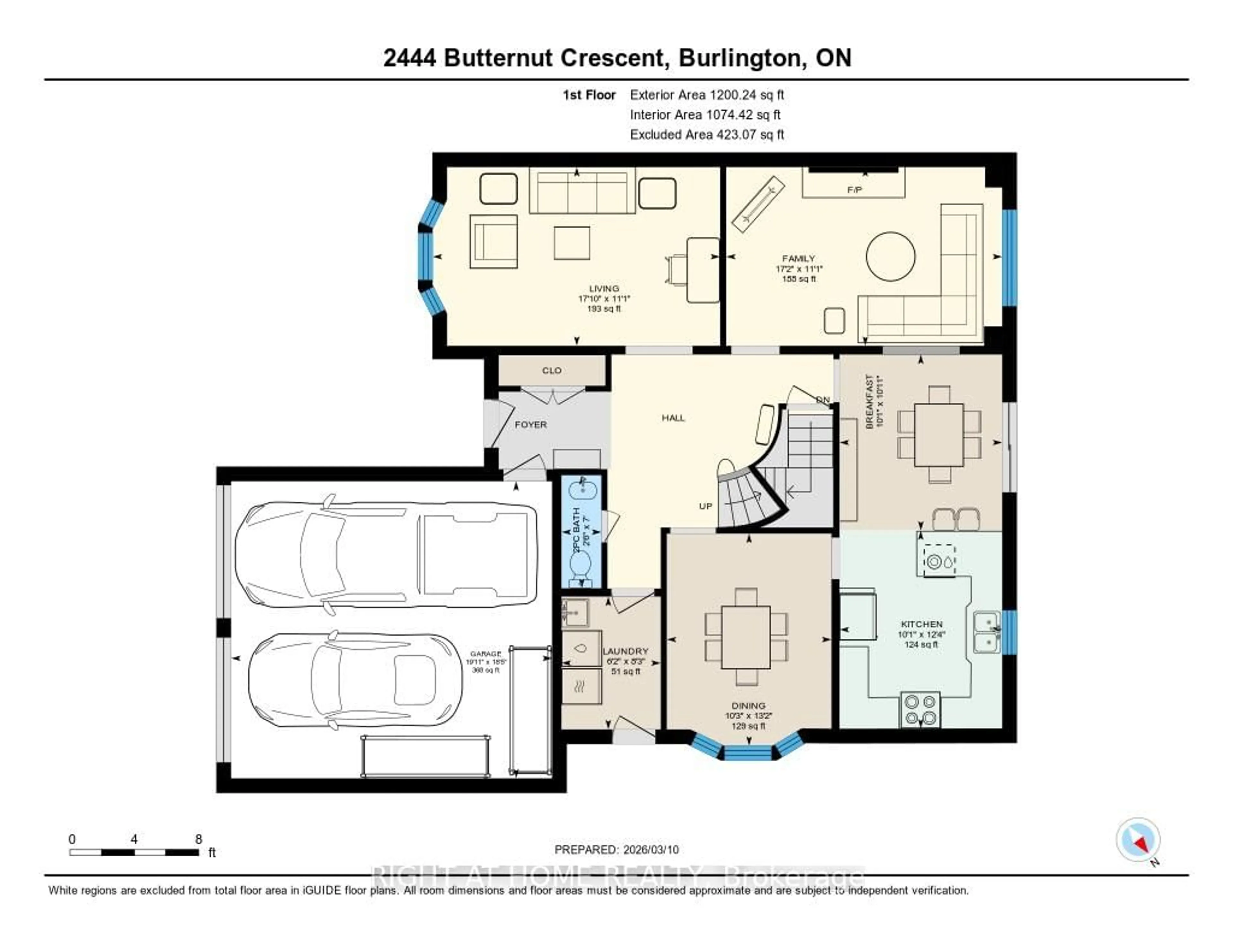 Floor plan for 2444 Butternut Cres, Burlington Ontario L7M 3L9