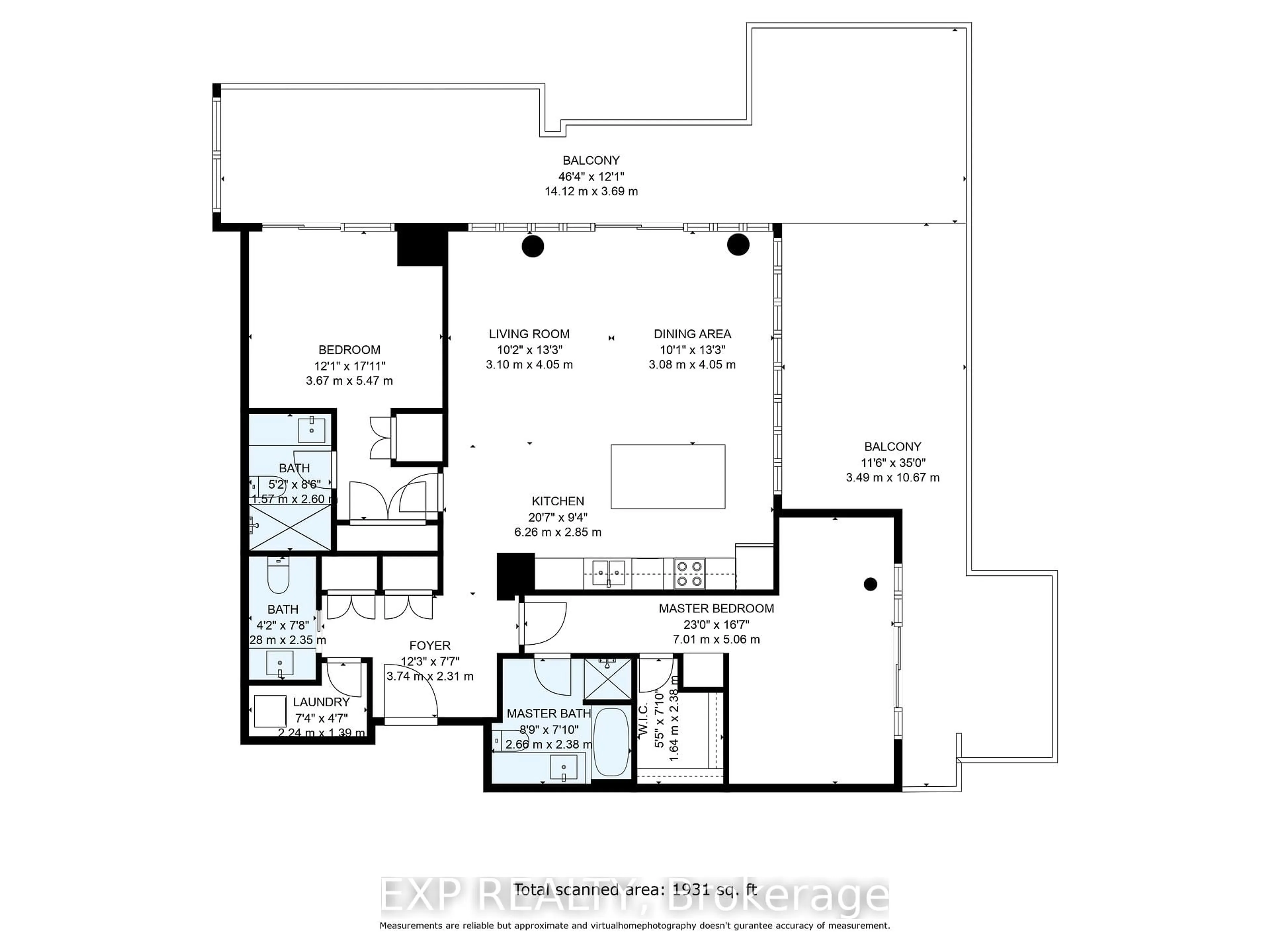 Floor plan for 65 Yorkland Blvd #1202, Brampton Ontario L4C 9Z4