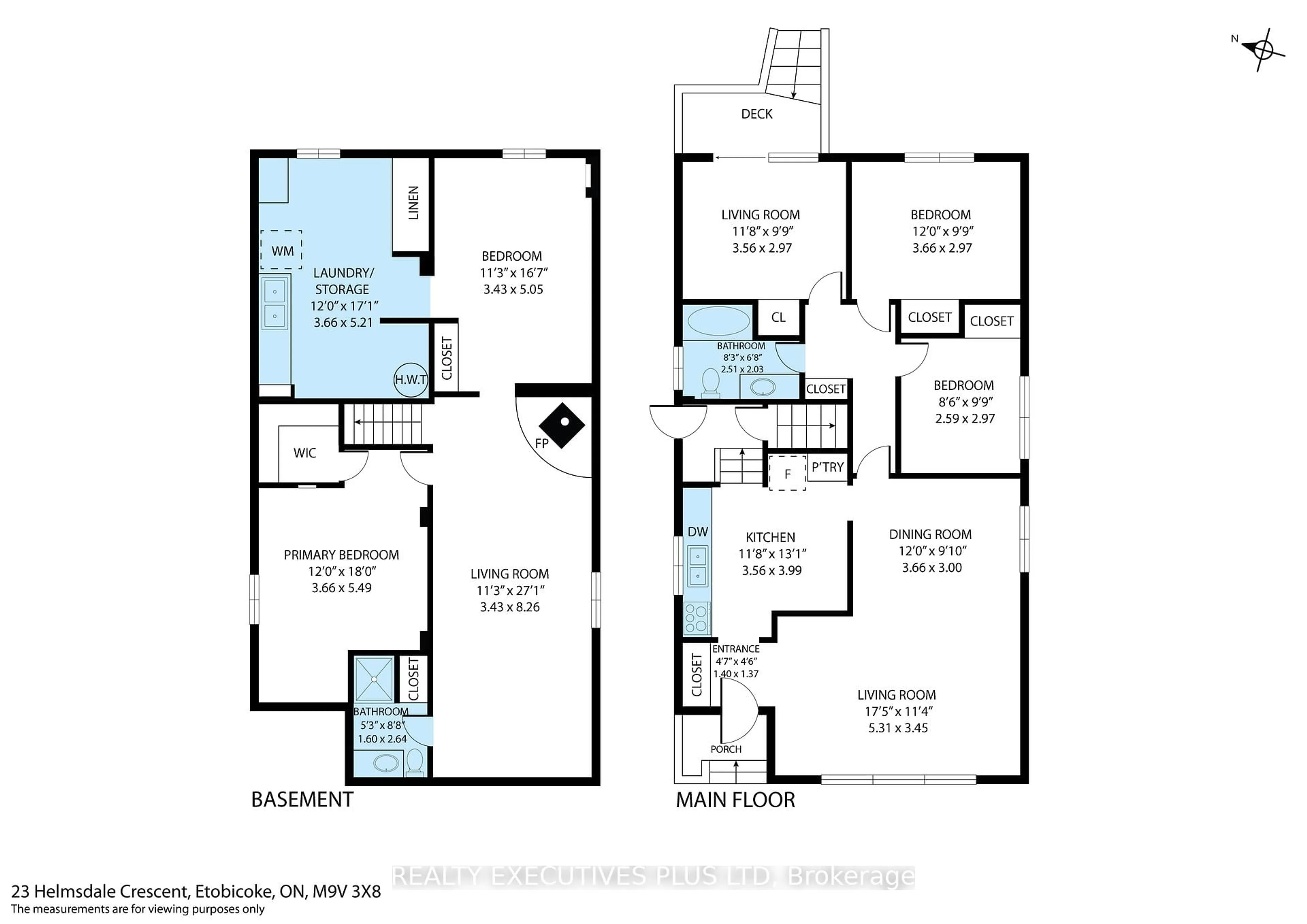 Floor plan for 23 Helmsdale Cres, Toronto Ontario M9V 3X8