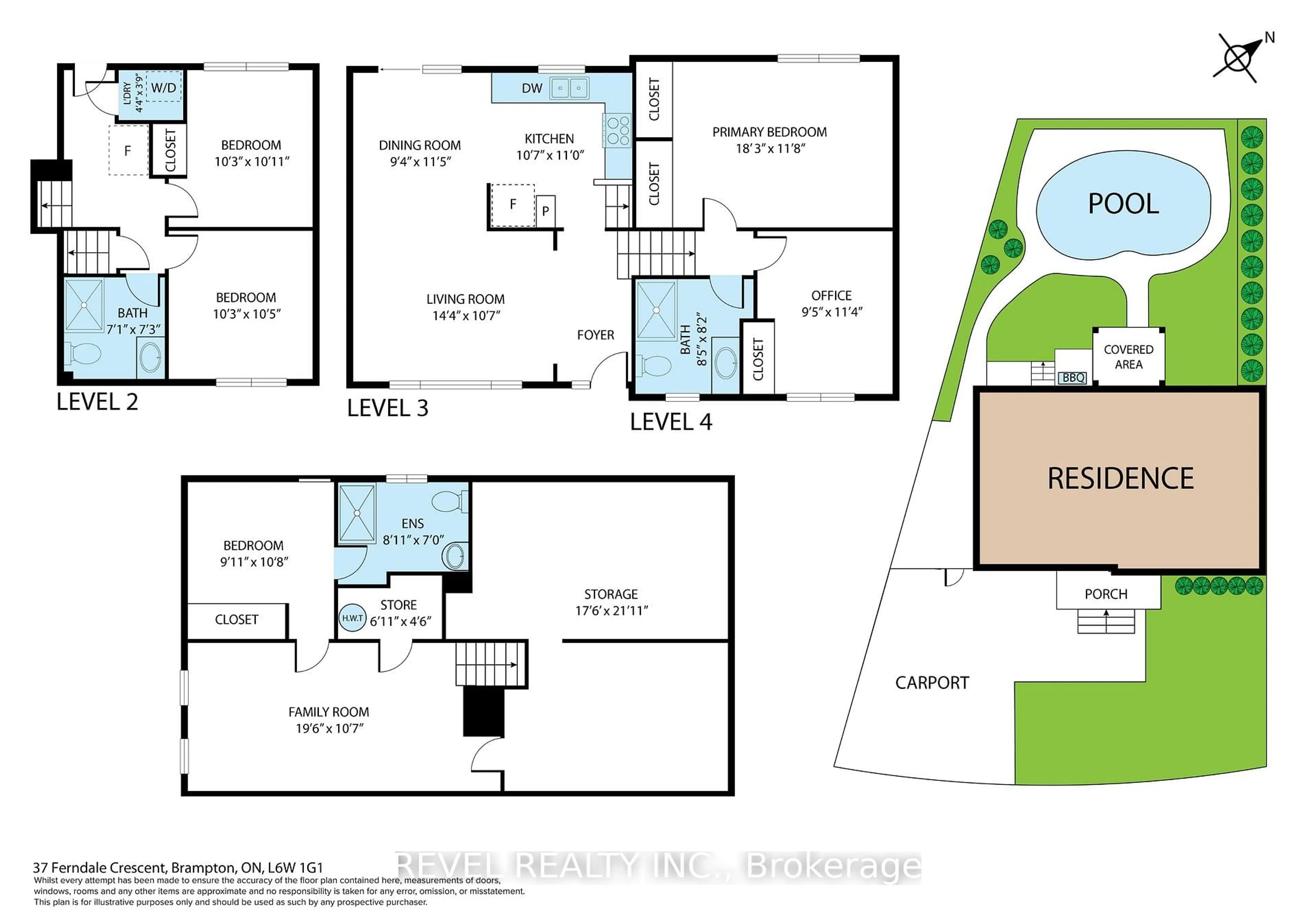 Floor plan for 37 Ferndale Cres, Brampton Ontario L6W 1G1