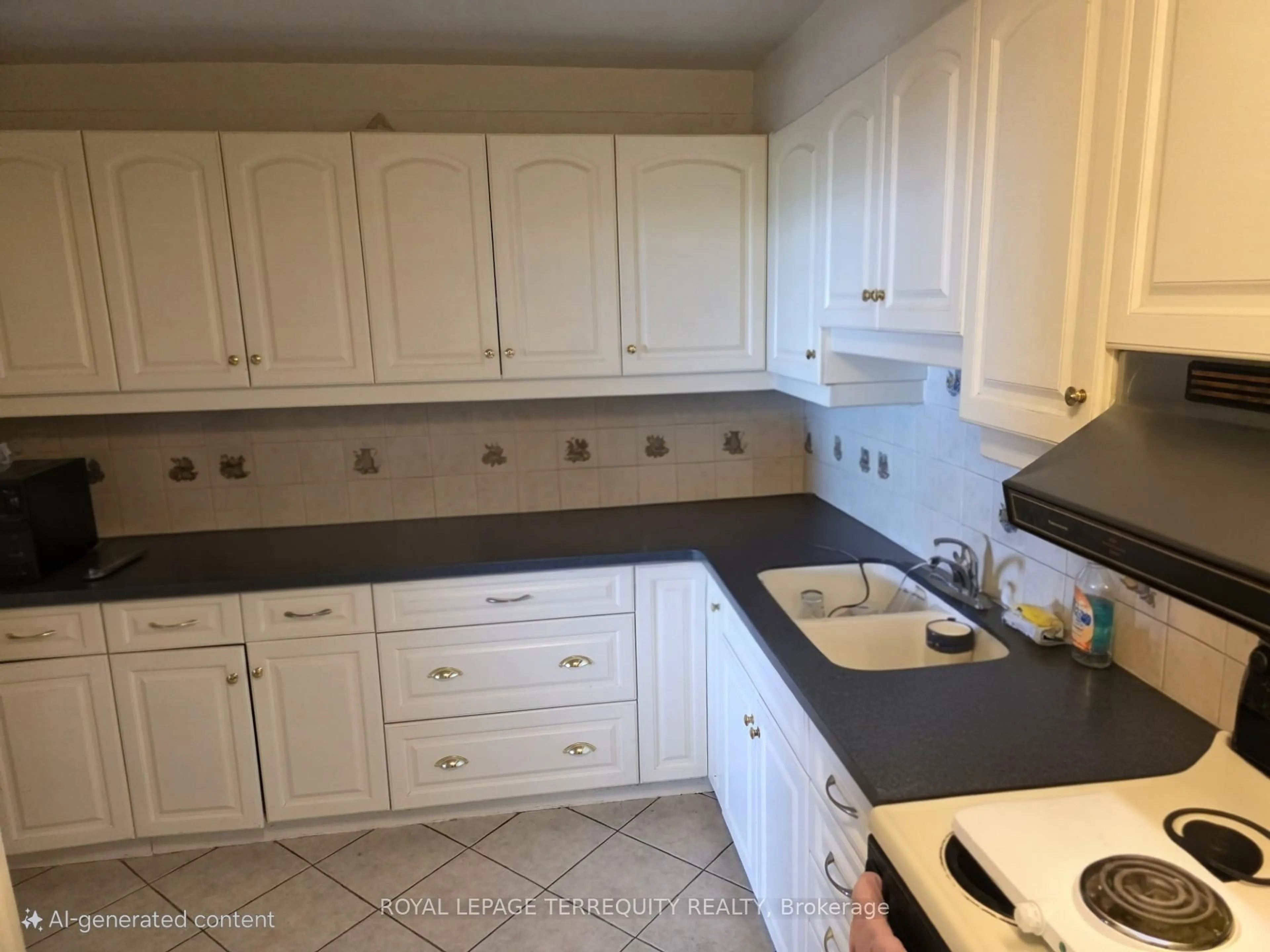 Standard kitchen, ceramic/tile floor for 85 Emmett Ave #1810, Toronto Ontario M6M 5A2