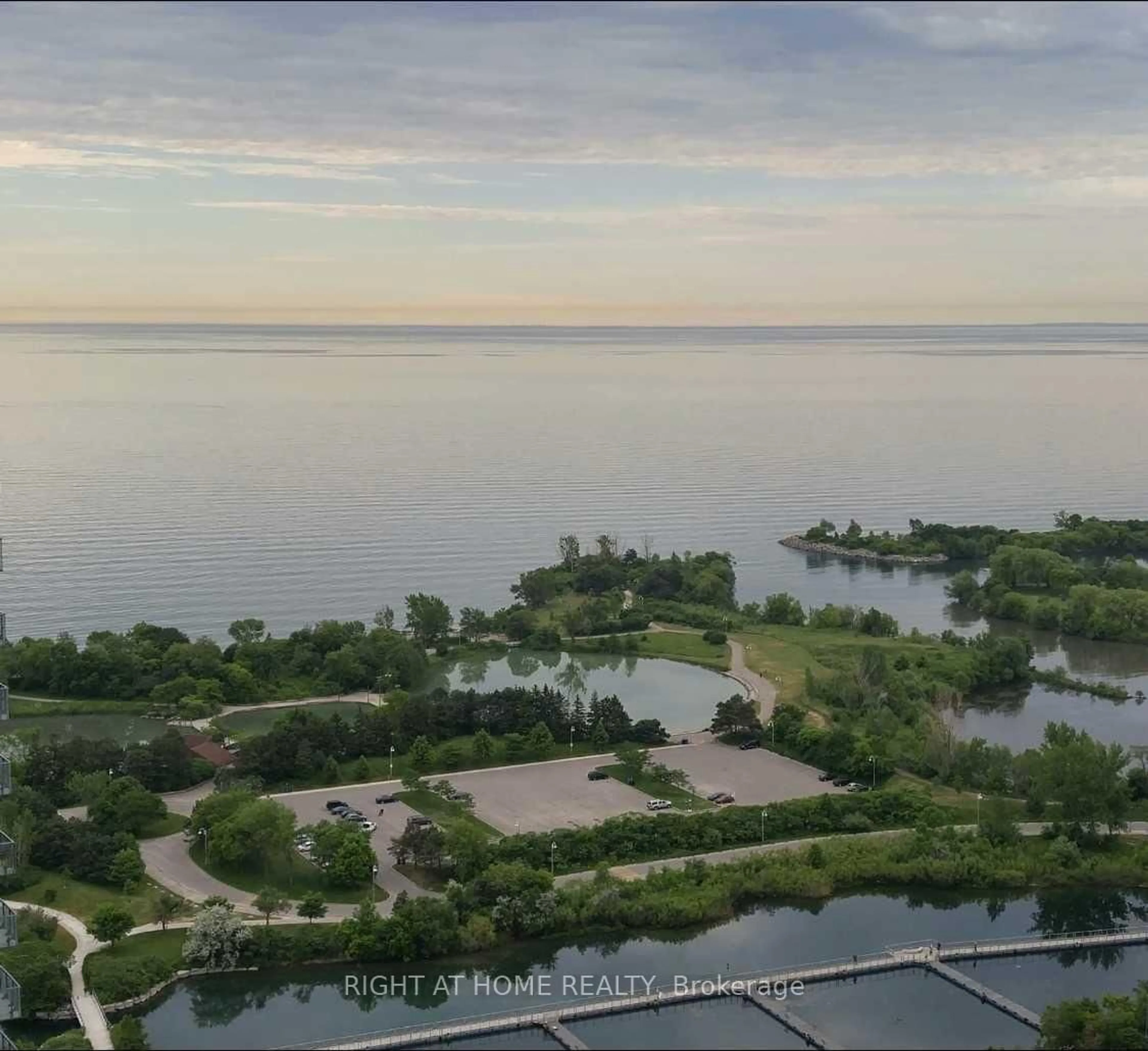 A pic from outside/outdoor area/front of a property/back of a property/a pic from drone, water/lake/river/ocean view for 56 Annie Craig Dr #3204, Toronto Ontario M8V 0C5