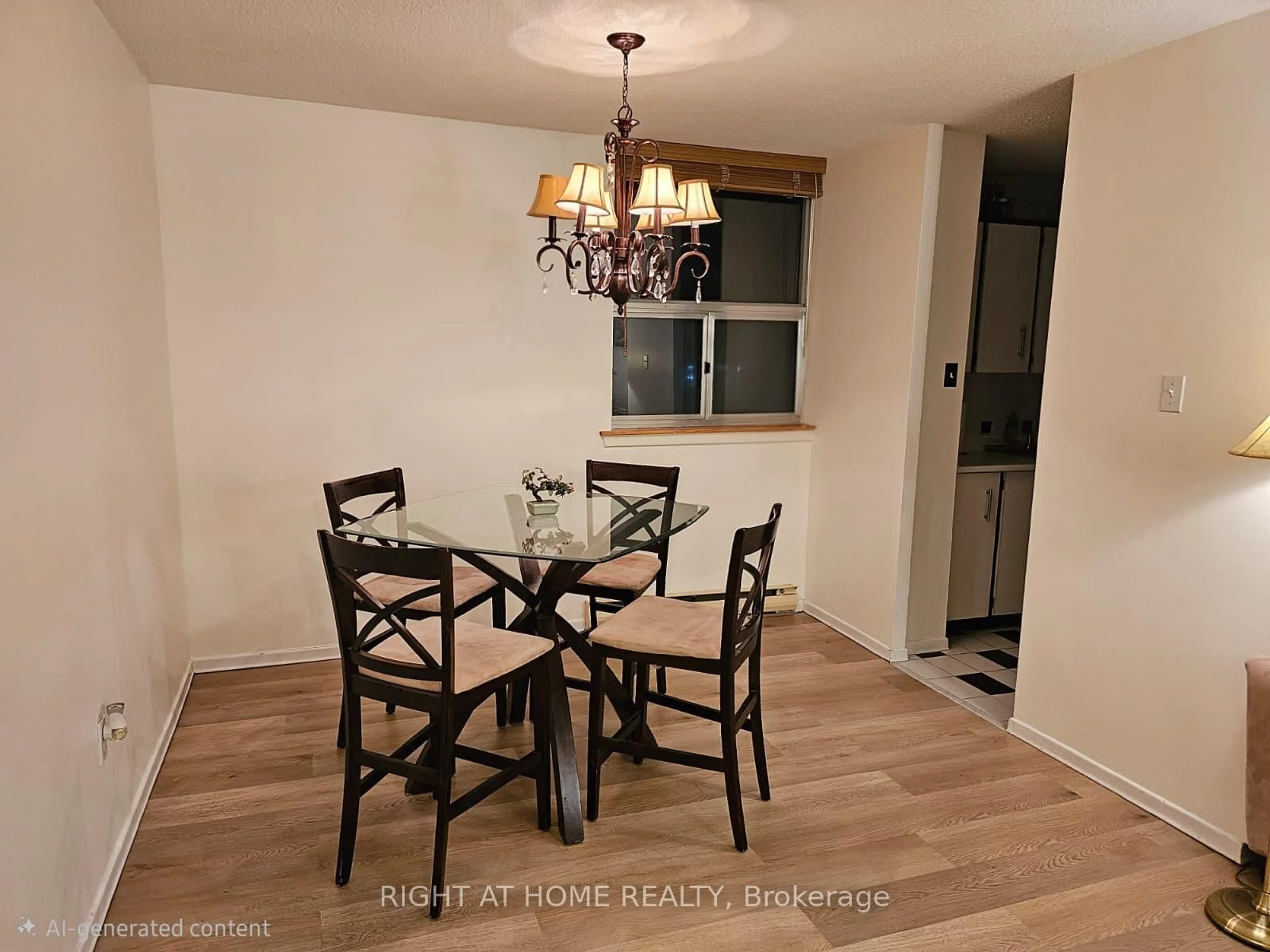 Dining room, wood/laminate floor for 25 Kensington Rd #1912, Brampton Ontario L6T 3W8