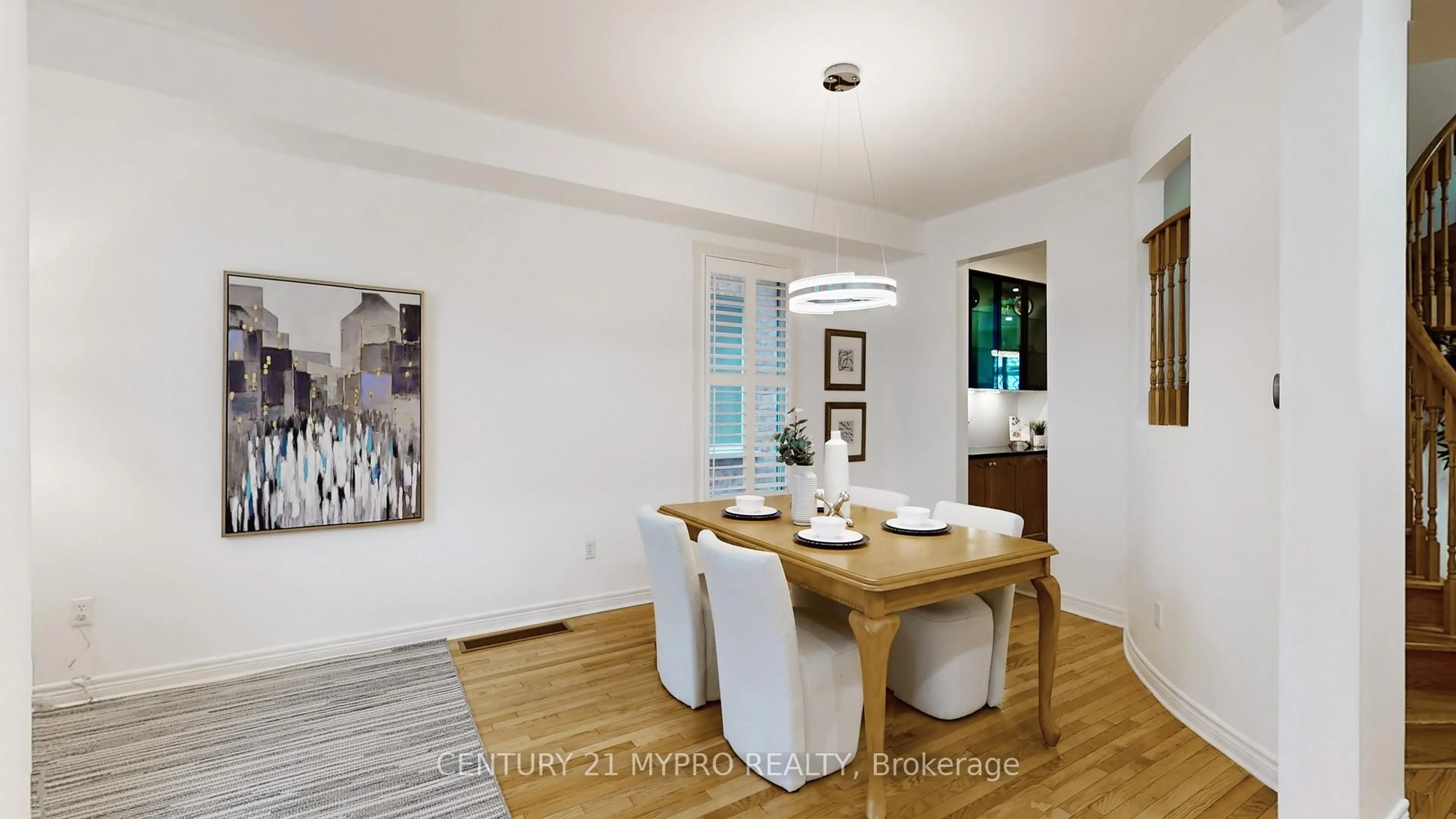 Dining room, wood/laminate floor for 59 Fred Young Dr, Toronto Ontario M3L 0A1