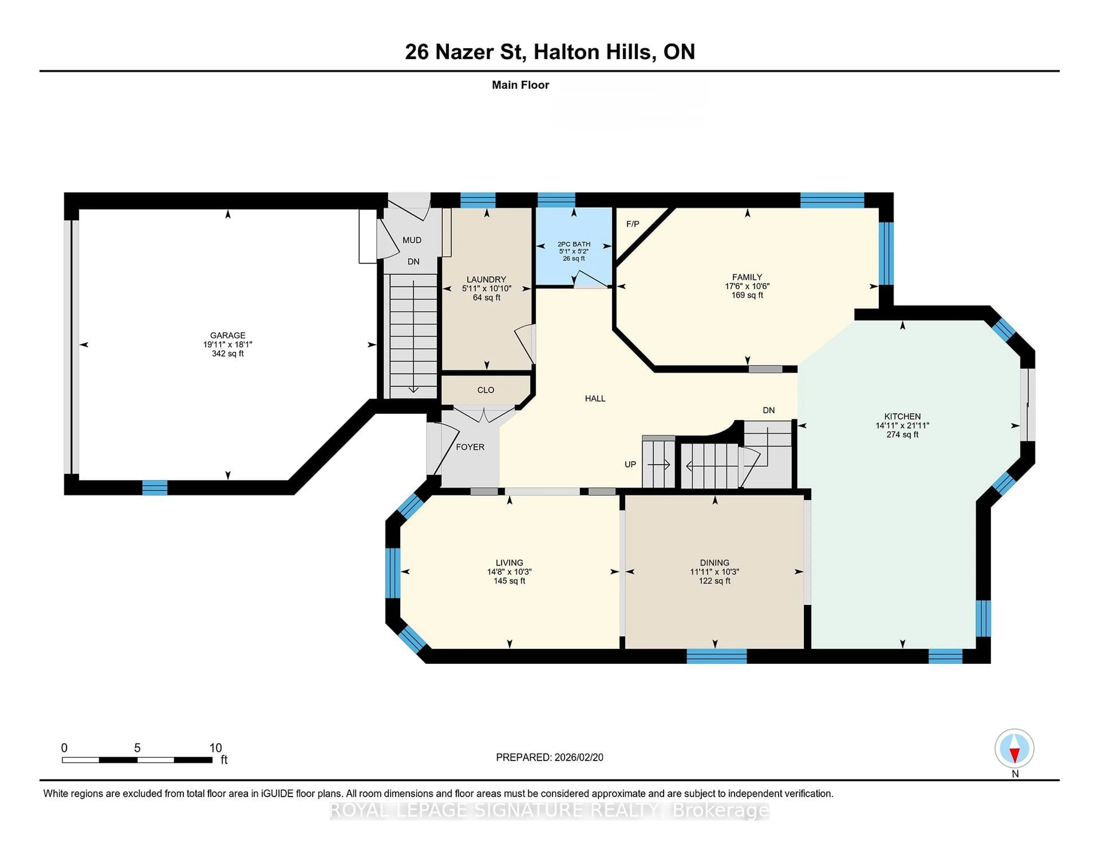 Floor plan for 26 Nazer St, Halton Hills Ontario L7G 5X8