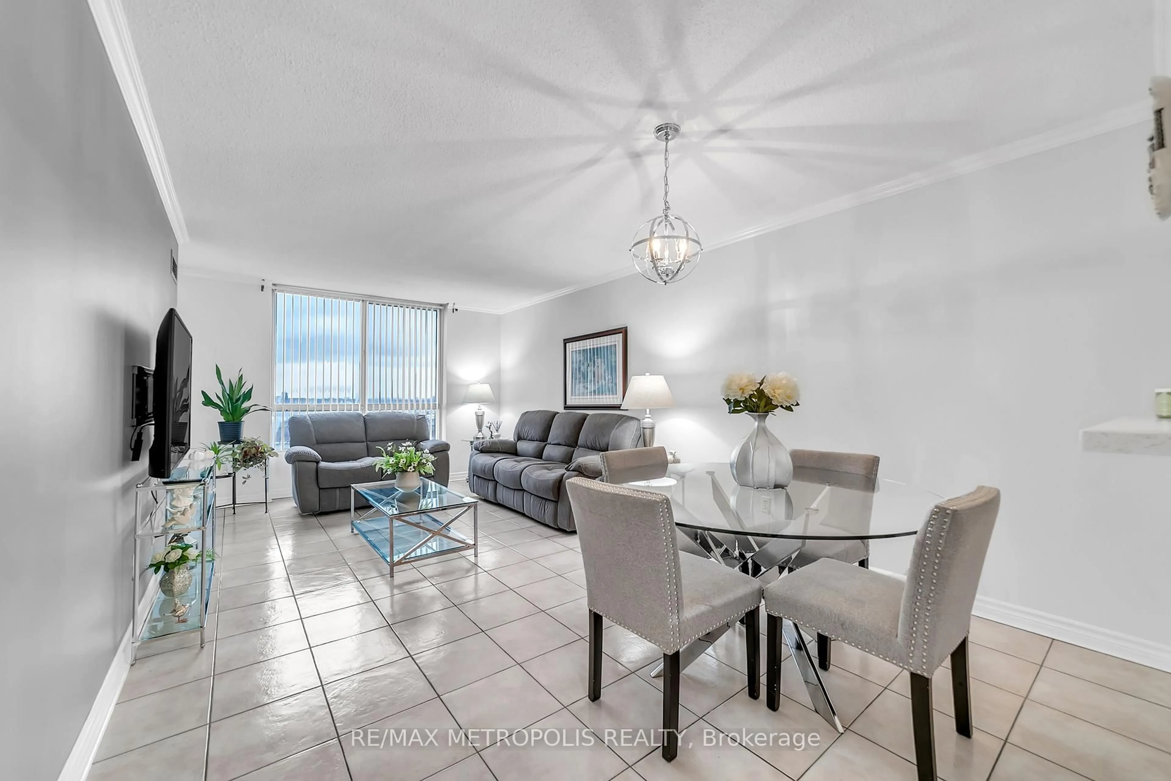 Living room with furniture, unknown for 2470 Eglinton Ave #1604, Toronto Ontario M6M 5E7