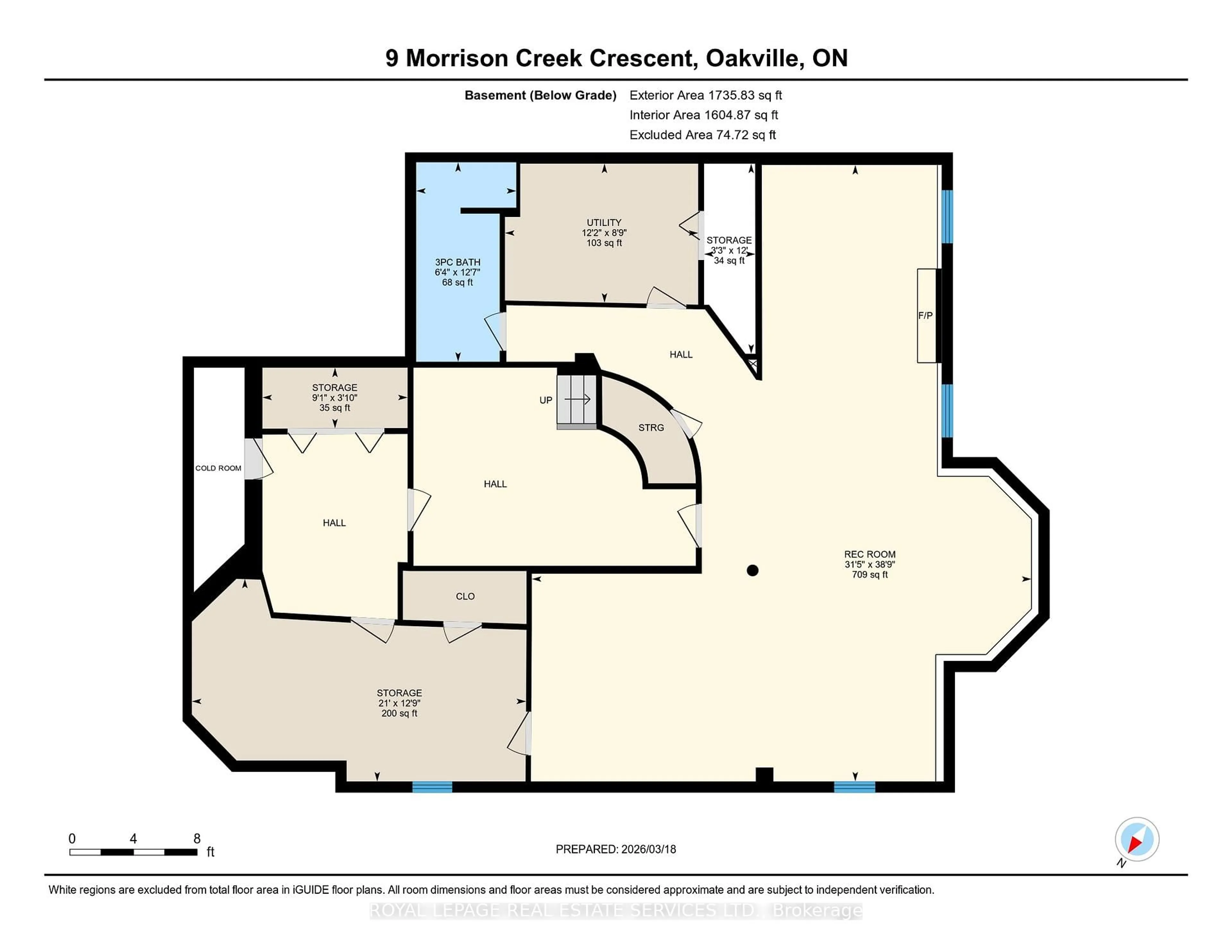 Floor plan for 9 Morrison Creek Cres, Oakville Ontario L6H 4C2