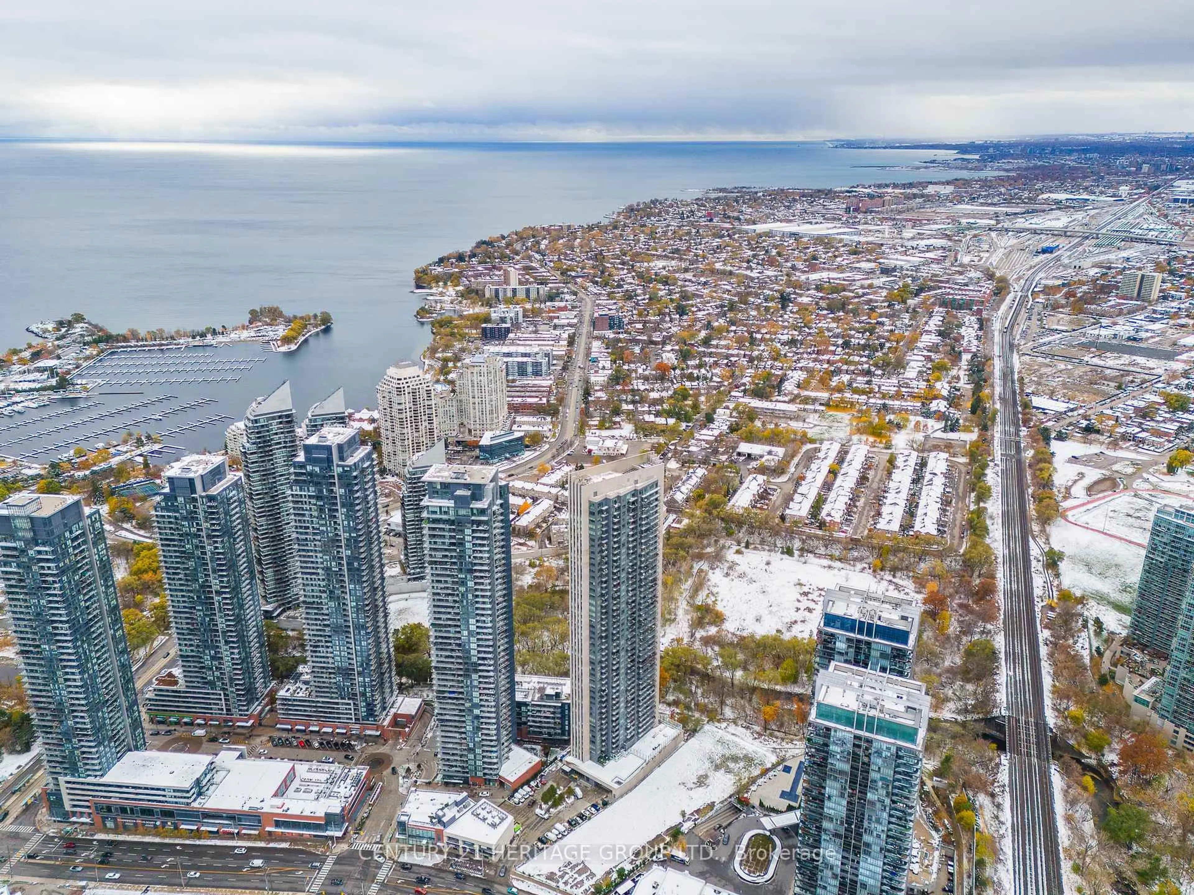 A pic from outside/outdoor area/front of a property/back of a property/a pic from drone, city buildings view from balcony for 36 Park Lawn Rd #605, Toronto Ontario M8V 0E5