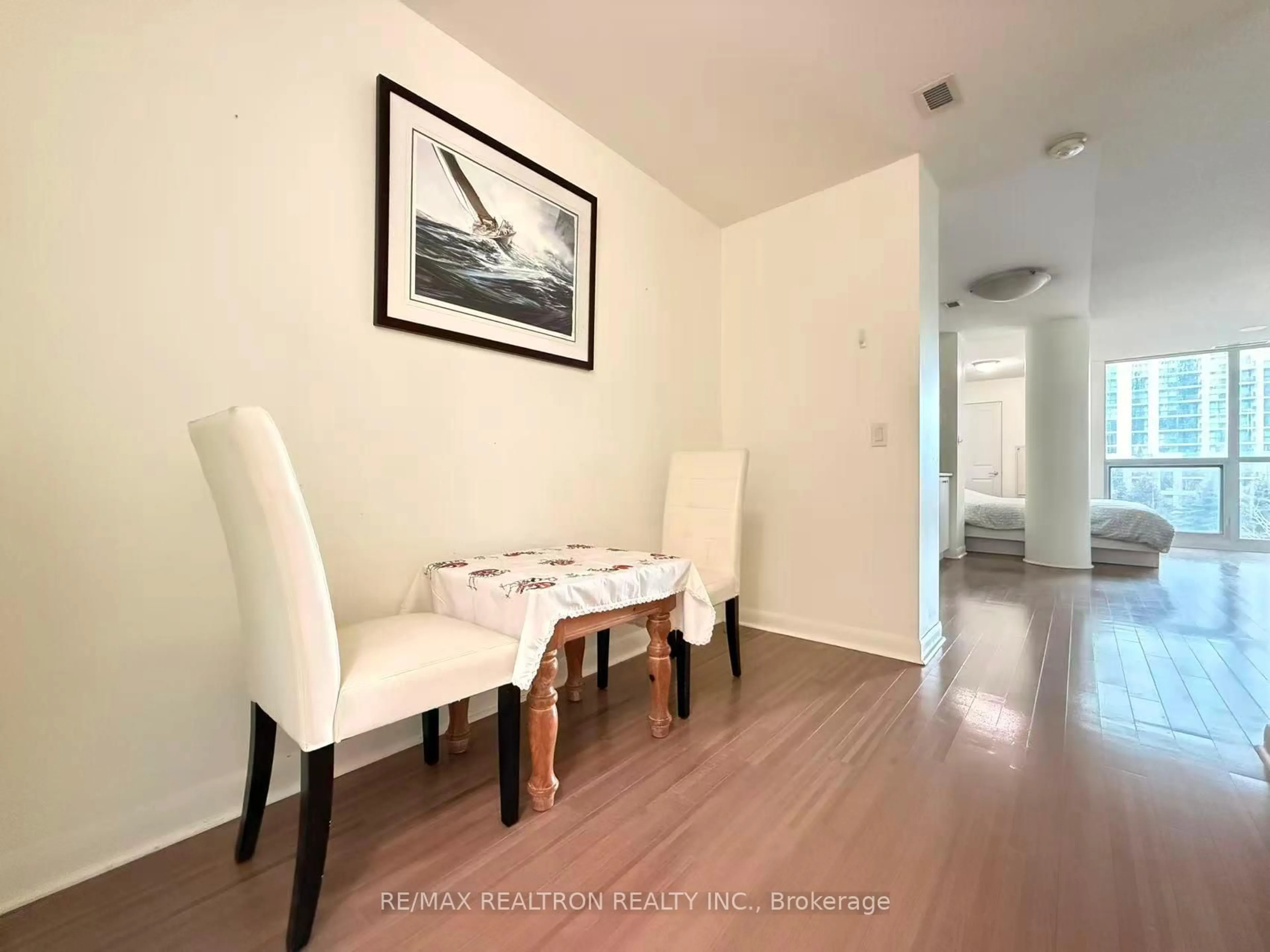 Dining room, wood/laminate floor for 235 Sherway Gardens Rd #310, Toronto Ontario M9C 0A3