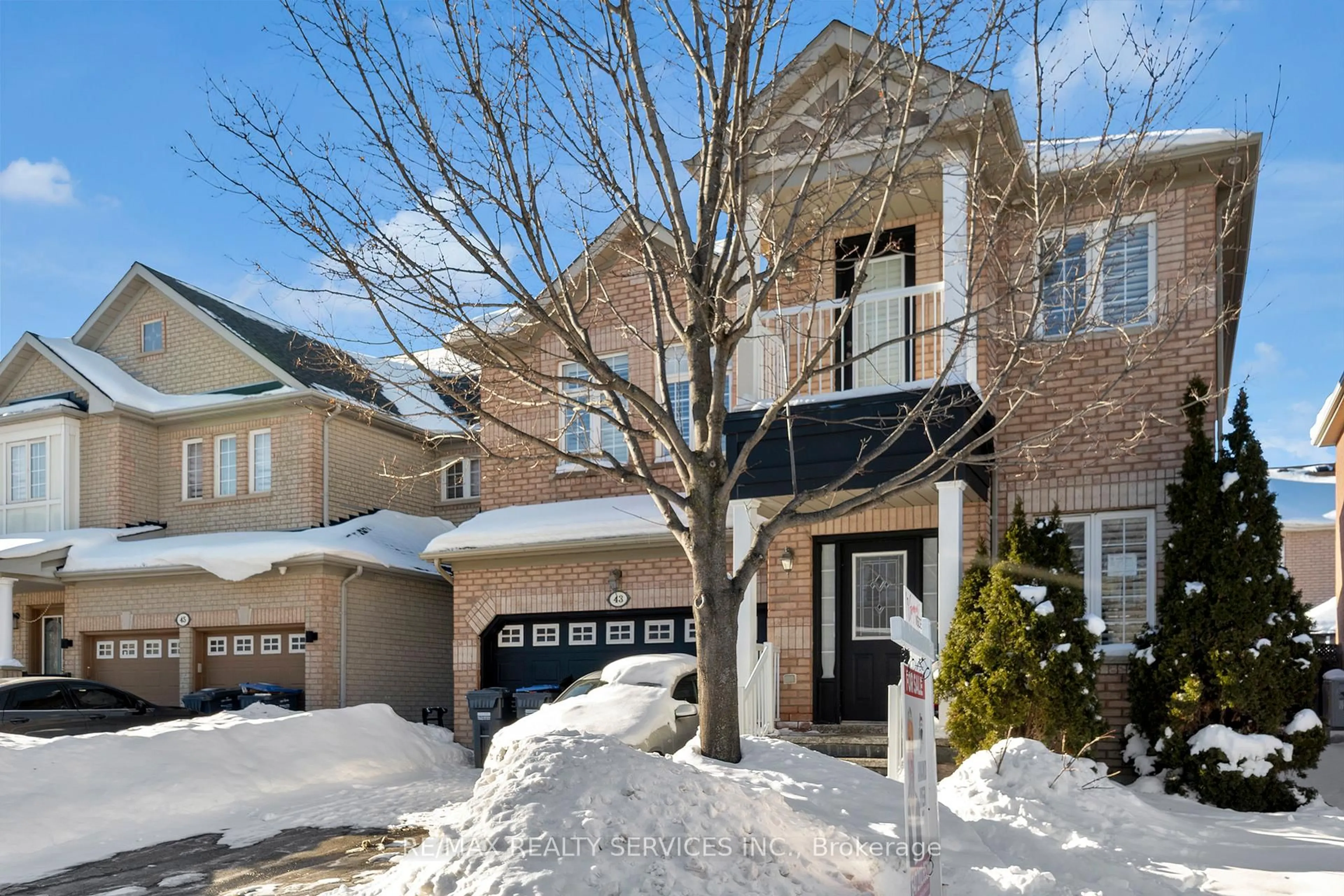 Home with brick exterior material, street for 43 Masters Green Cres, Brampton Ontario L7A 3K6