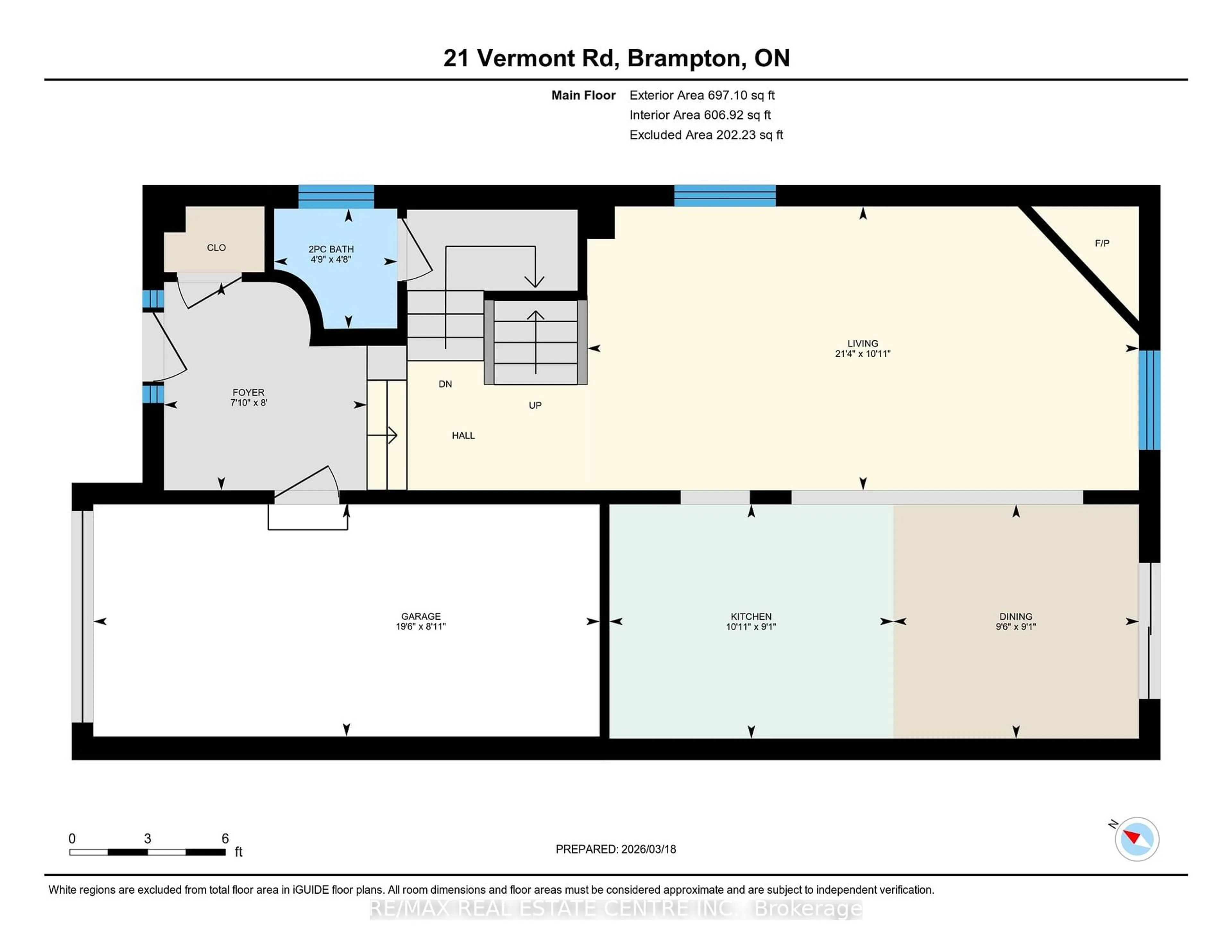 Floor plan for 21 Vermont Rd, Brampton Ontario L7A 3G3