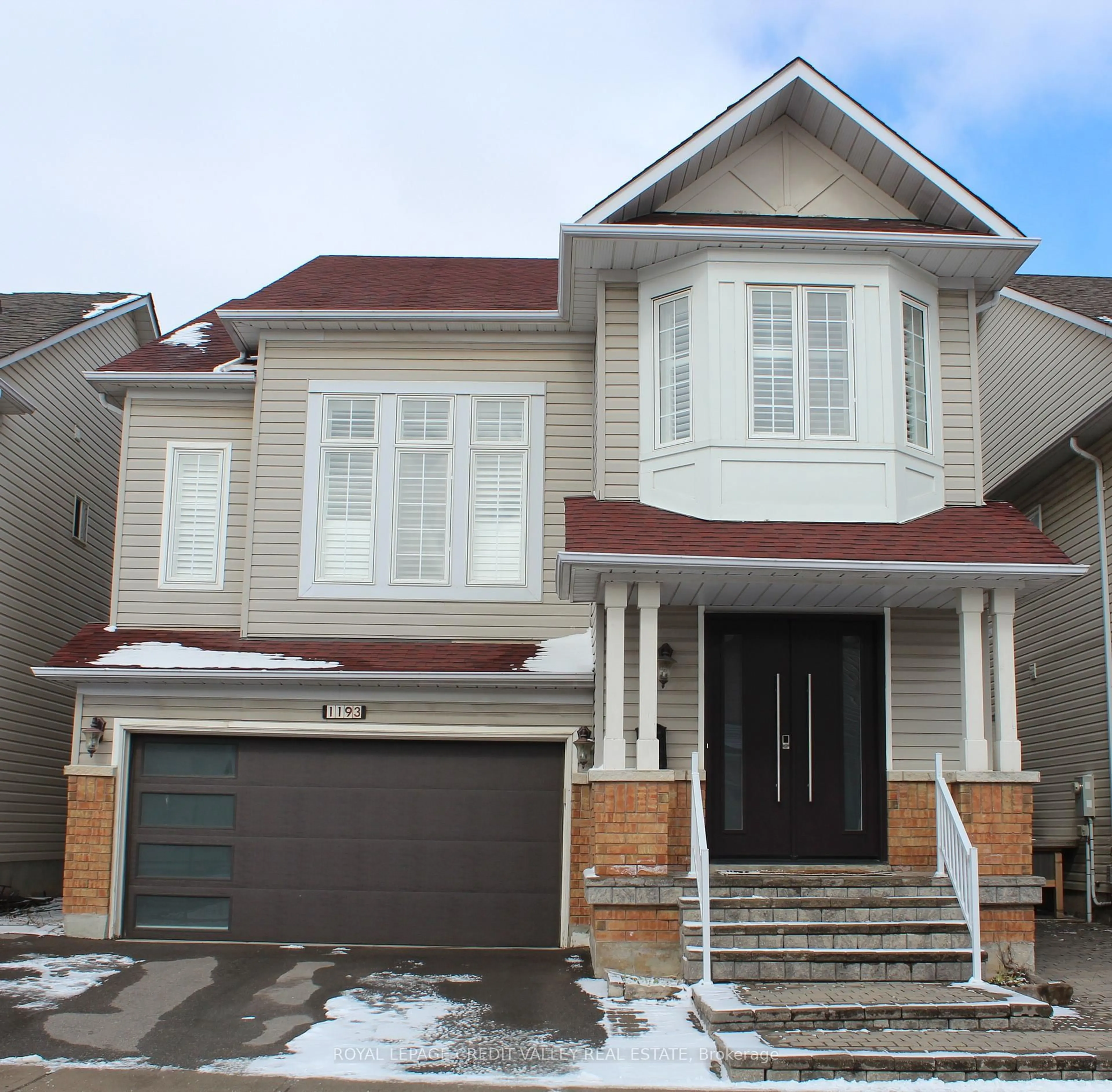 Home with vinyl exterior material, street for 1193 Knight Tr, Milton Ontario L9T 5R9