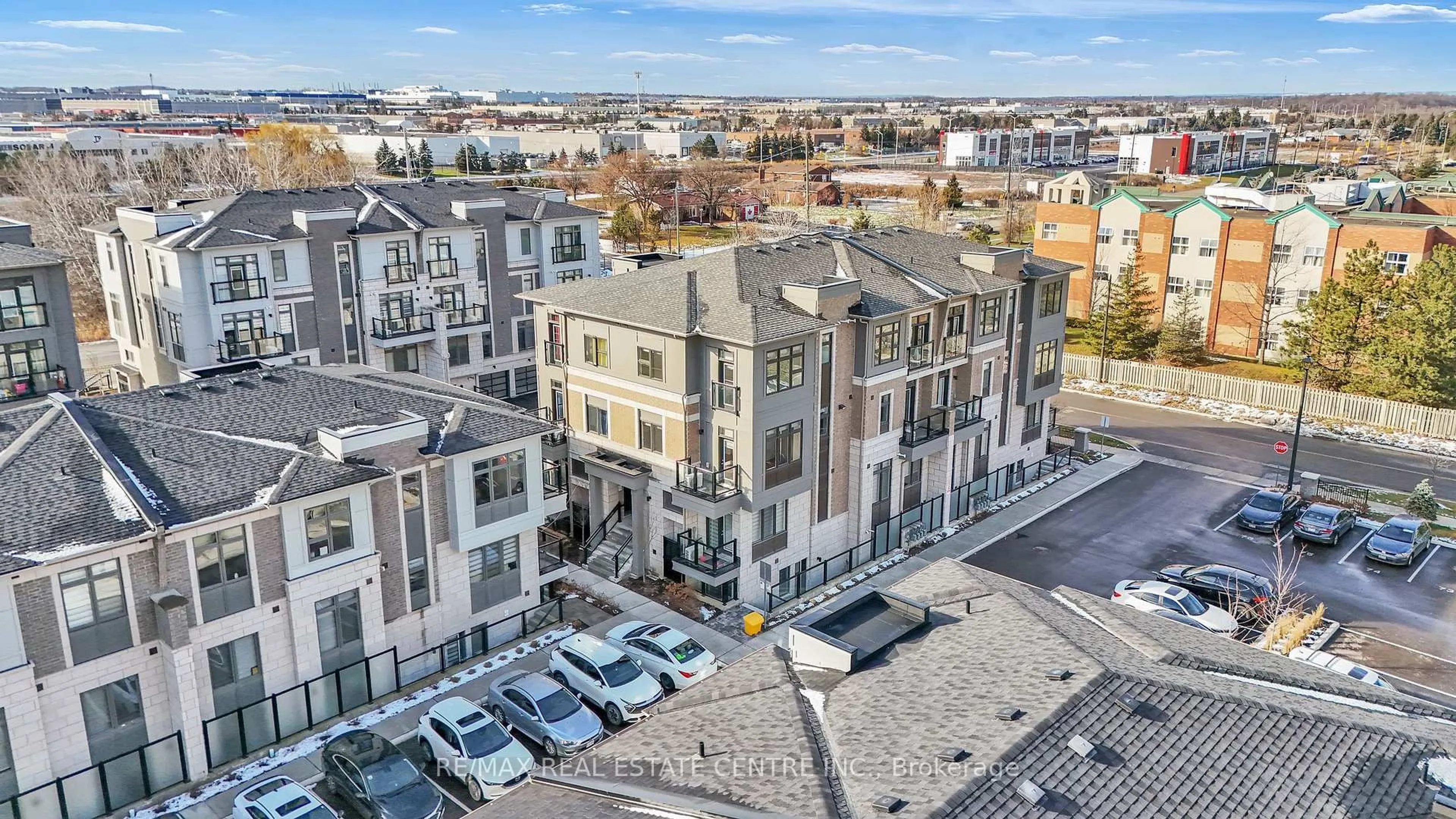 A pic from outside/outdoor area/front of a property/back of a property/a pic from drone, city buildings view from balcony for 10 Halliford Pl #312 (G32), Brampton Ontario L6P 0N5