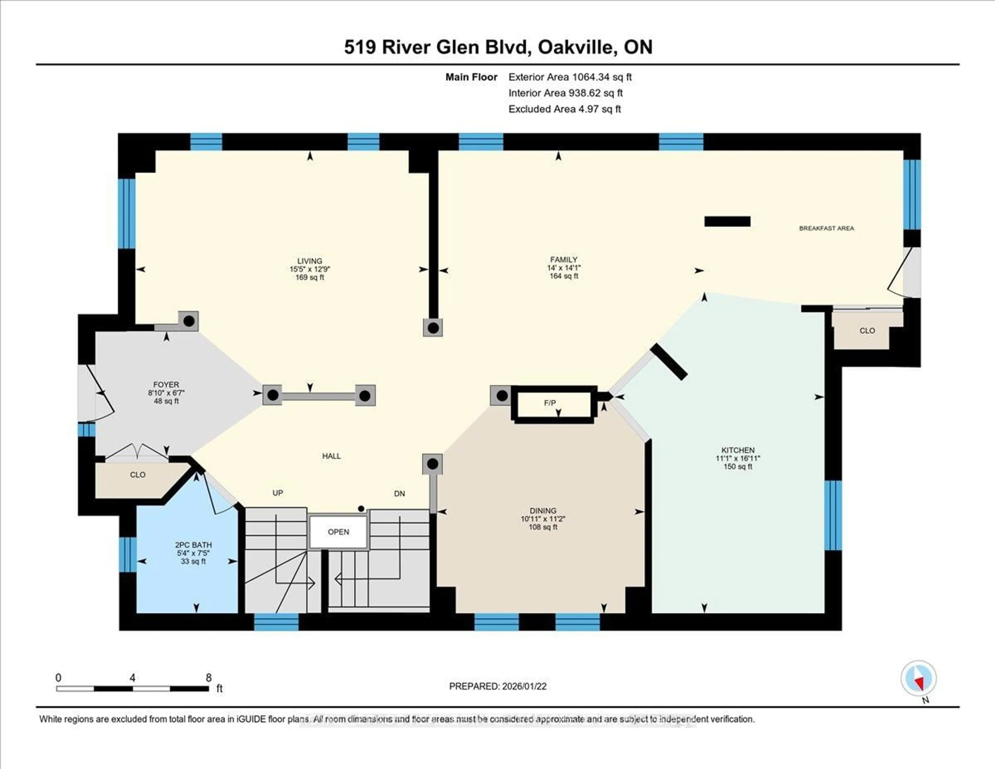 Floor plan for 519 River Glen Blvd, Oakville Ontario L6H 6N4